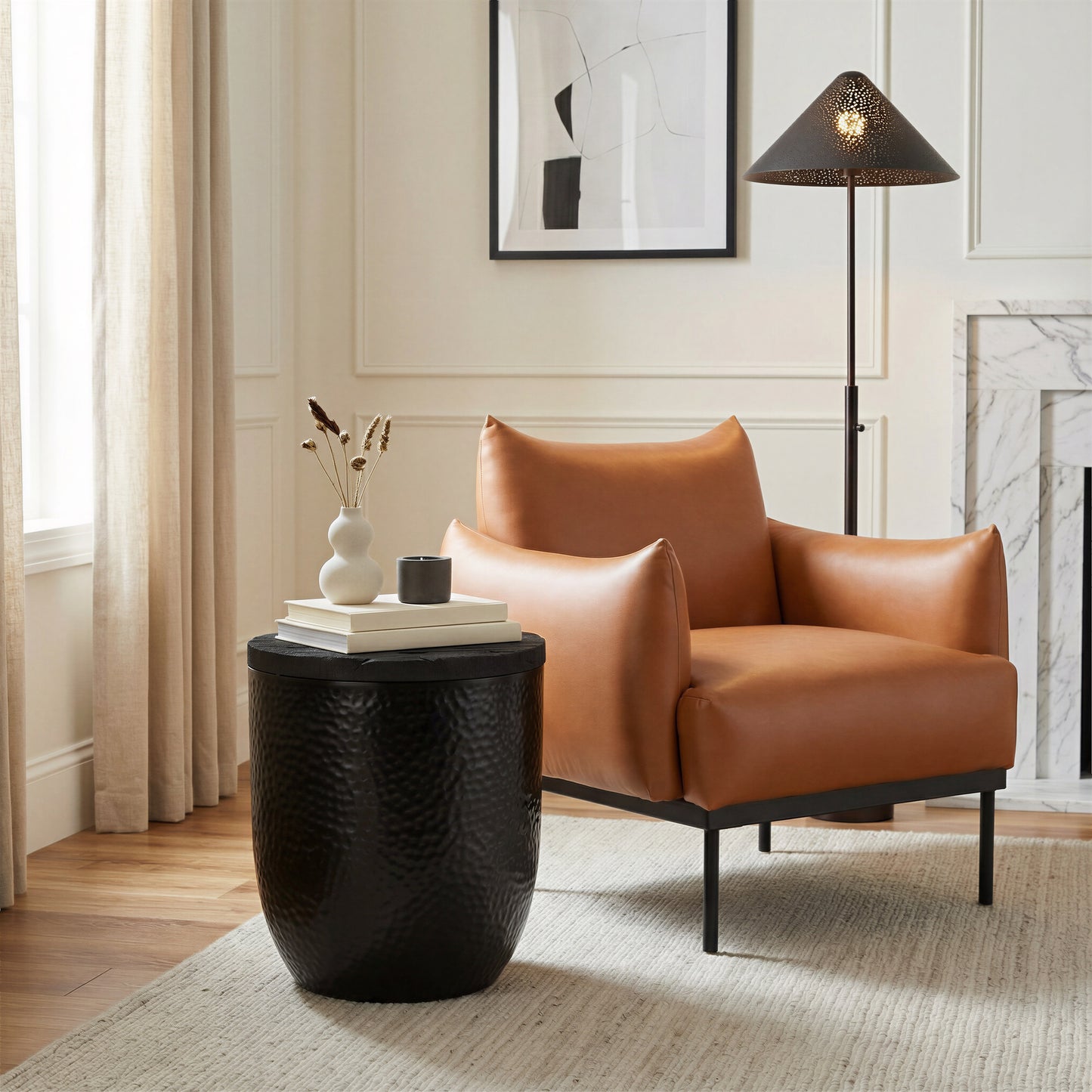 Duskan Storage Side Table Black - 8