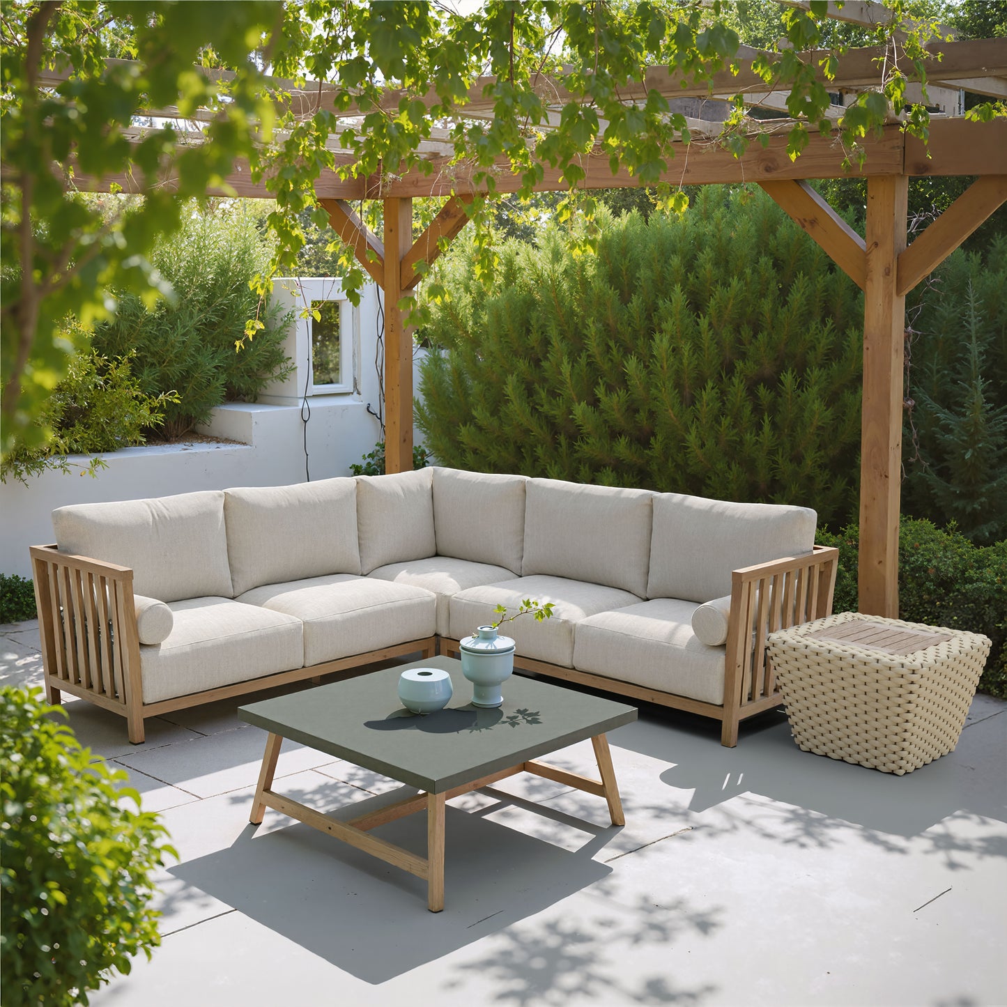 Antul Coffee Table White & Natural - 6