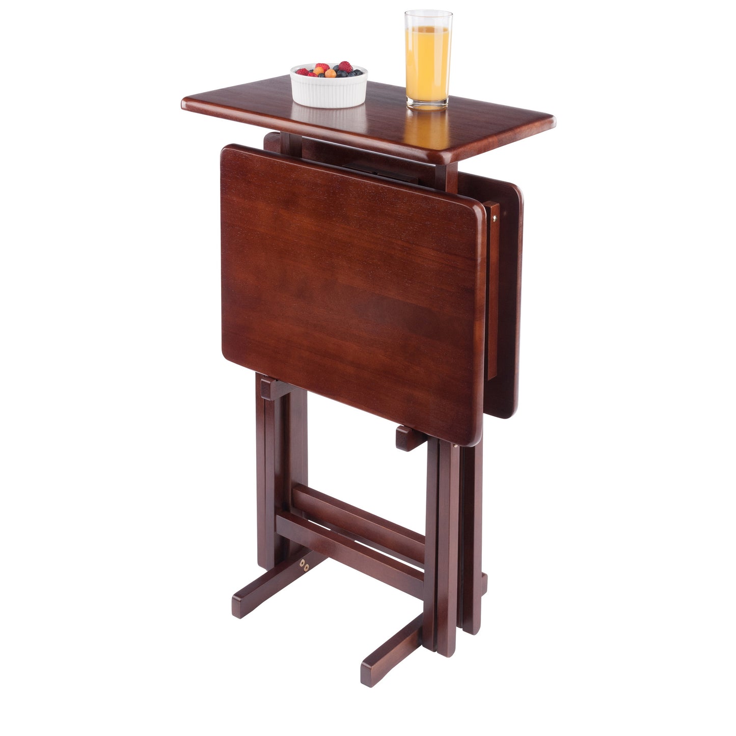 Riley 3-Pc Set Snack Table, Walnut Finish