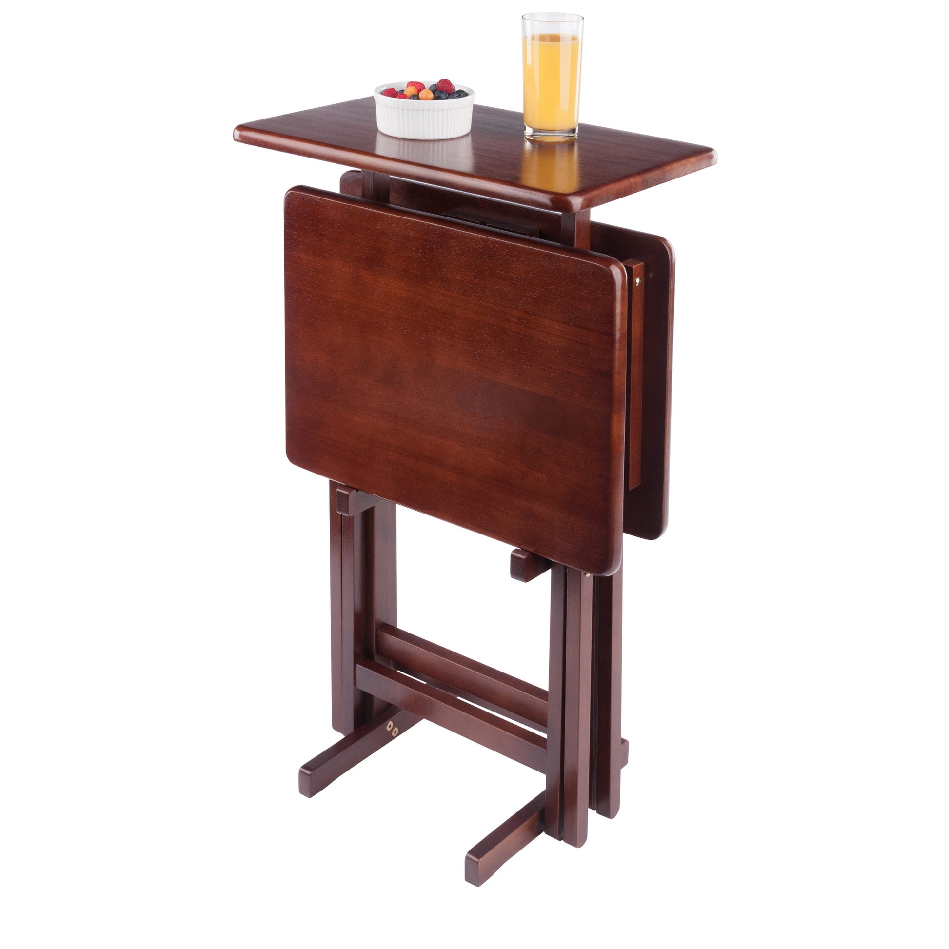 Riley 3-Pc Set Snack Table, Walnut Finish