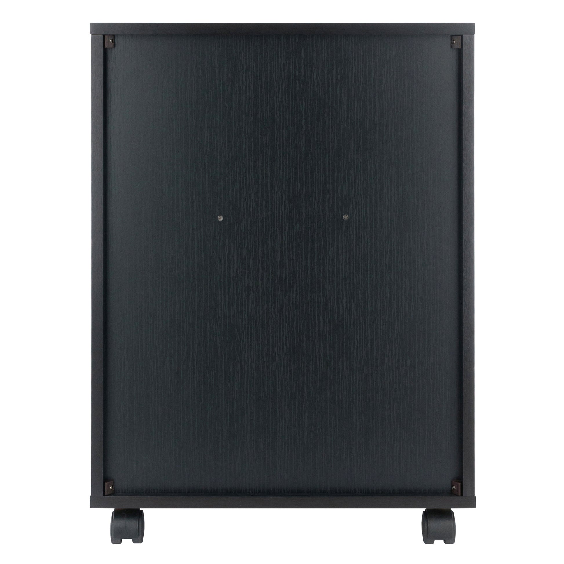 Norfolk 6 Bins, 2 Drawer Mobile Cabinet, Black Finish