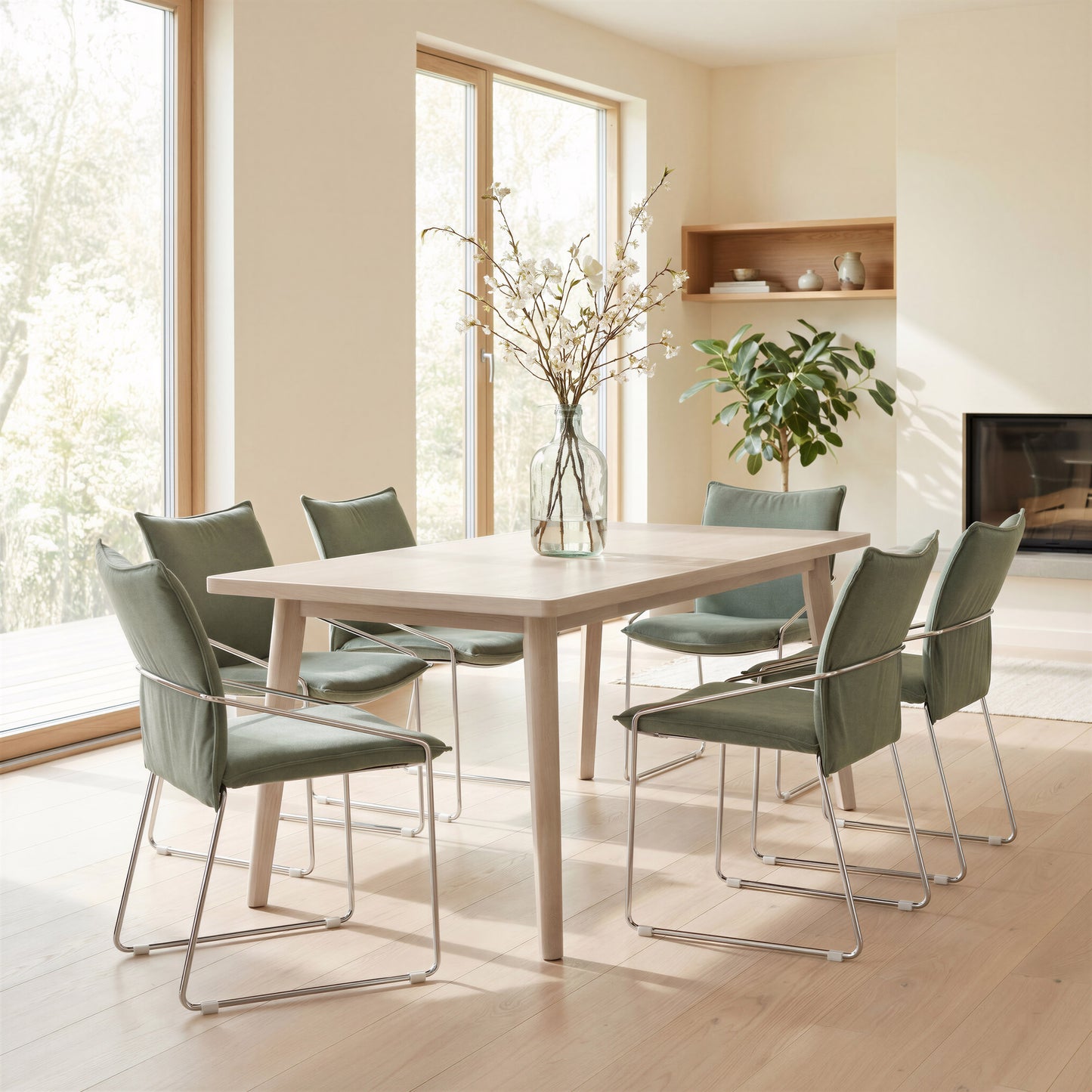 Roms Dining Table Whitewashed - 8