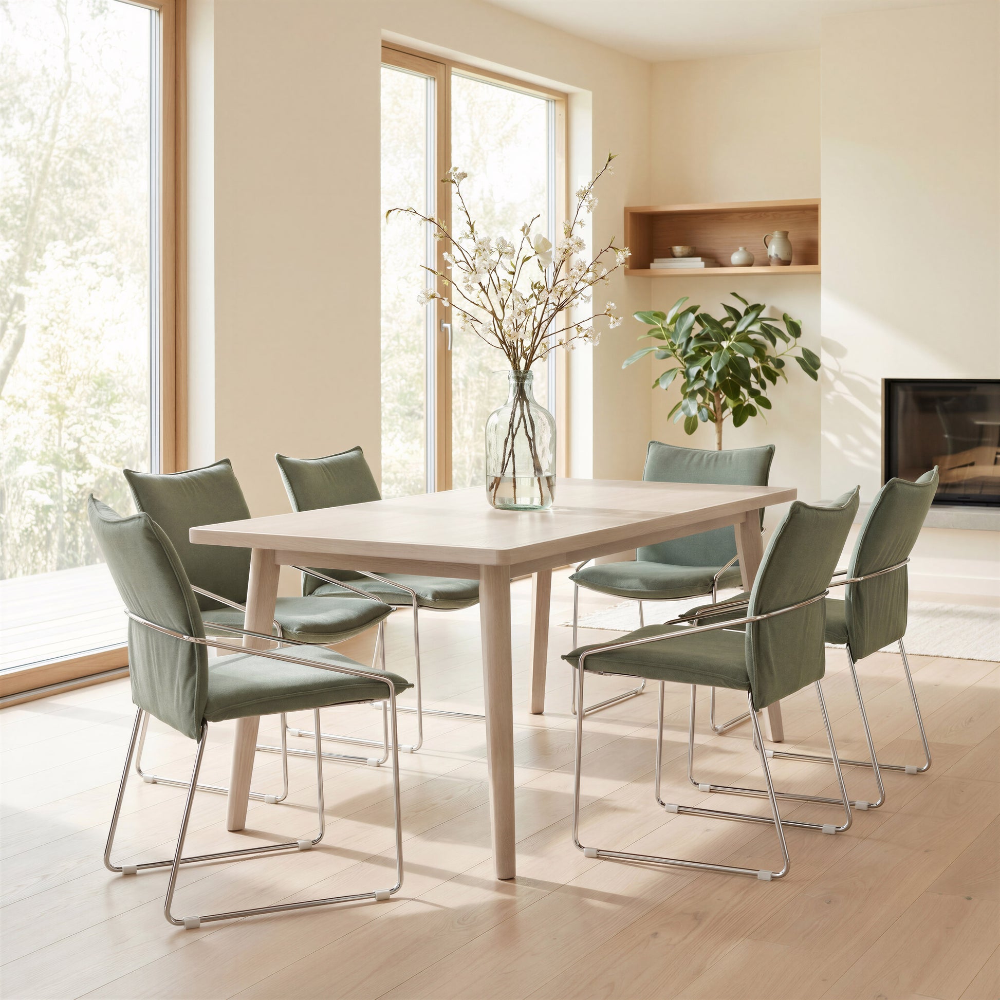 Roms Dining Table Whitewashed - 8