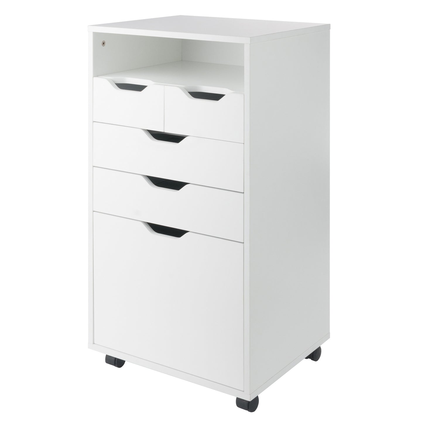 Halifax Bins & Drawers Multi-Storage Tall Mobile Cabinet, White