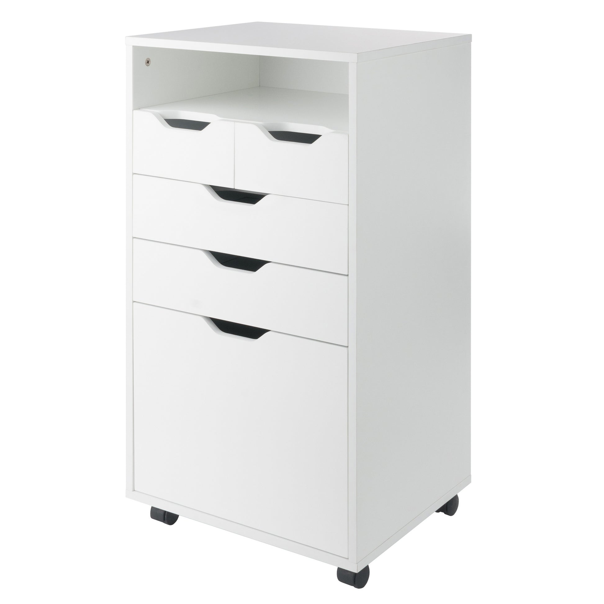 Halifax Bins & Drawers Multi-Storage Tall Mobile Cabinet, White