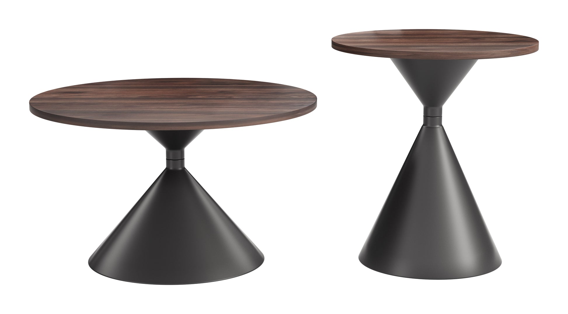 Rosk Coffee Table Set (2-Piece) Walnut & Black - 2