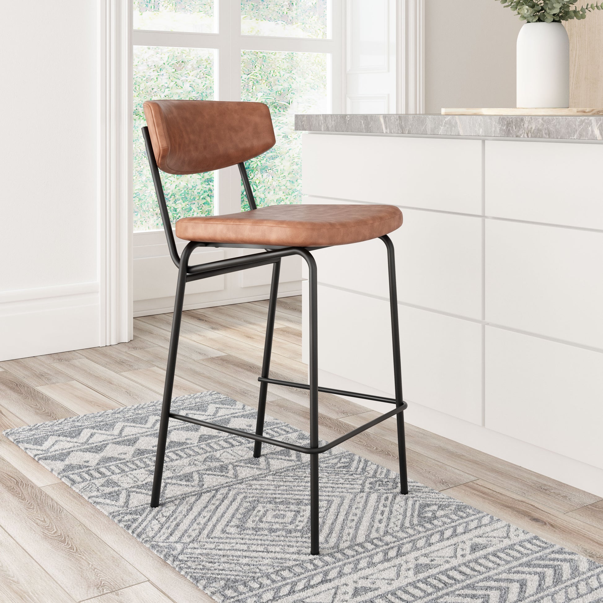 Charon Counter Stool (Set of 2) Vintage Brown - 9