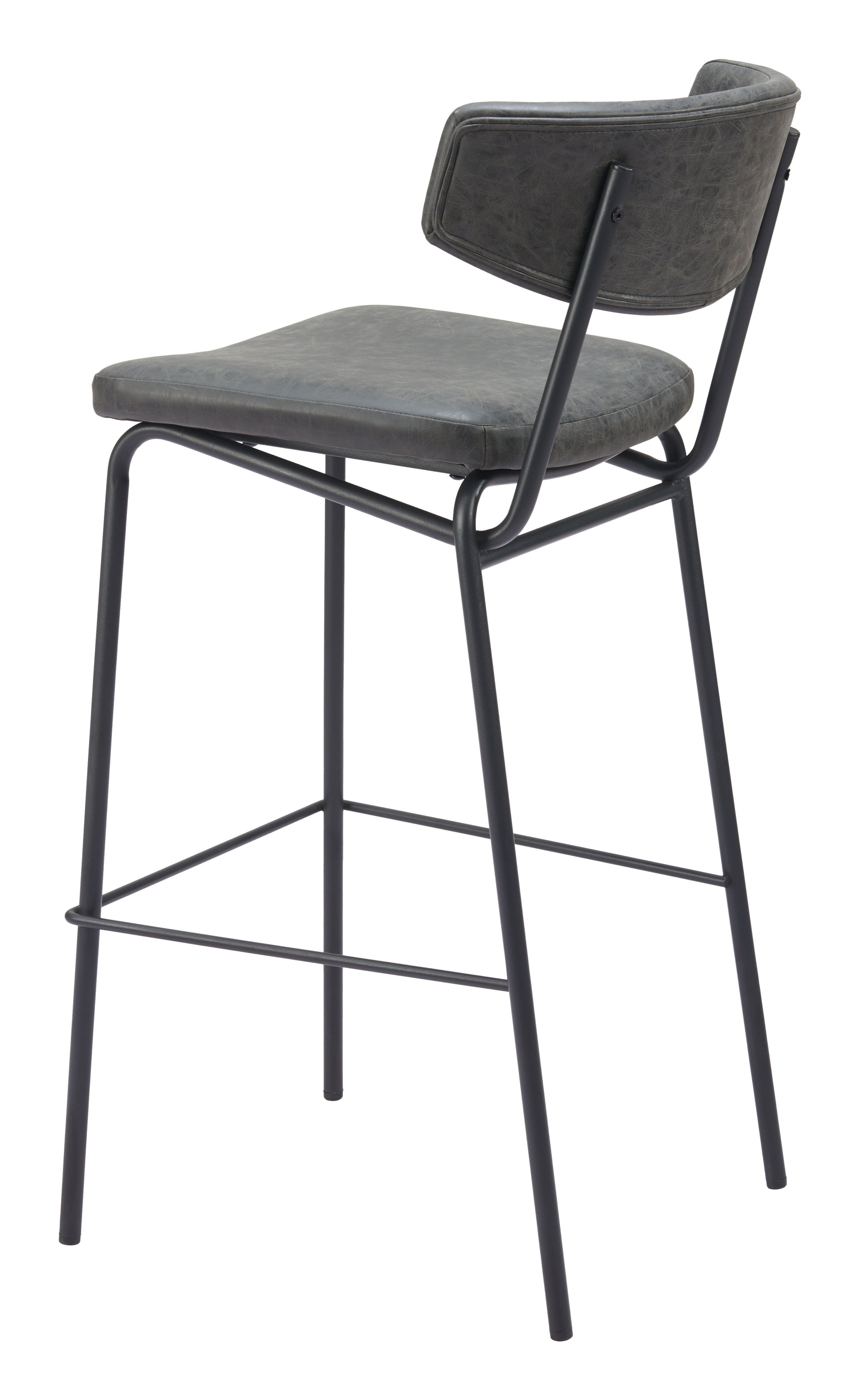Charon Barstool (Set of 2) Vintage Black - 5