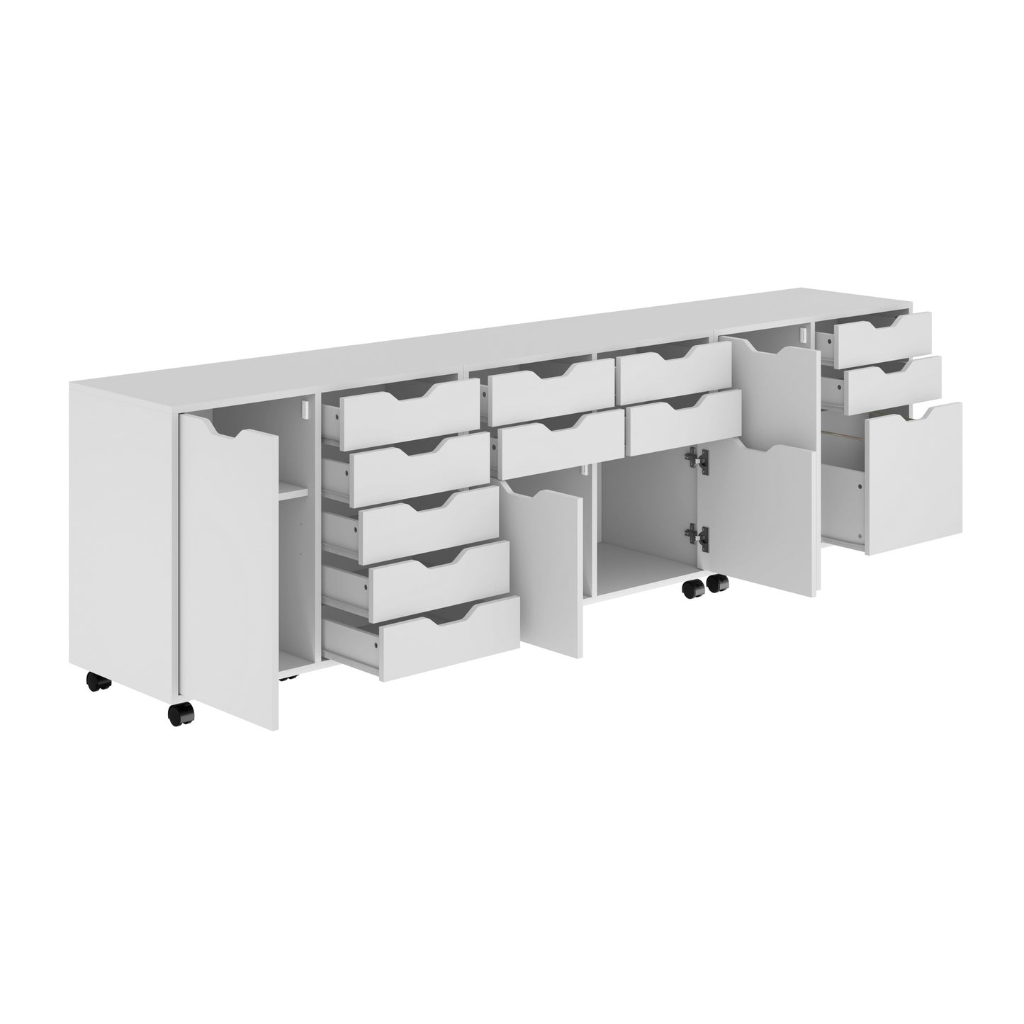 Halifax 3-Pc Cabinet Set with File Drawer, White