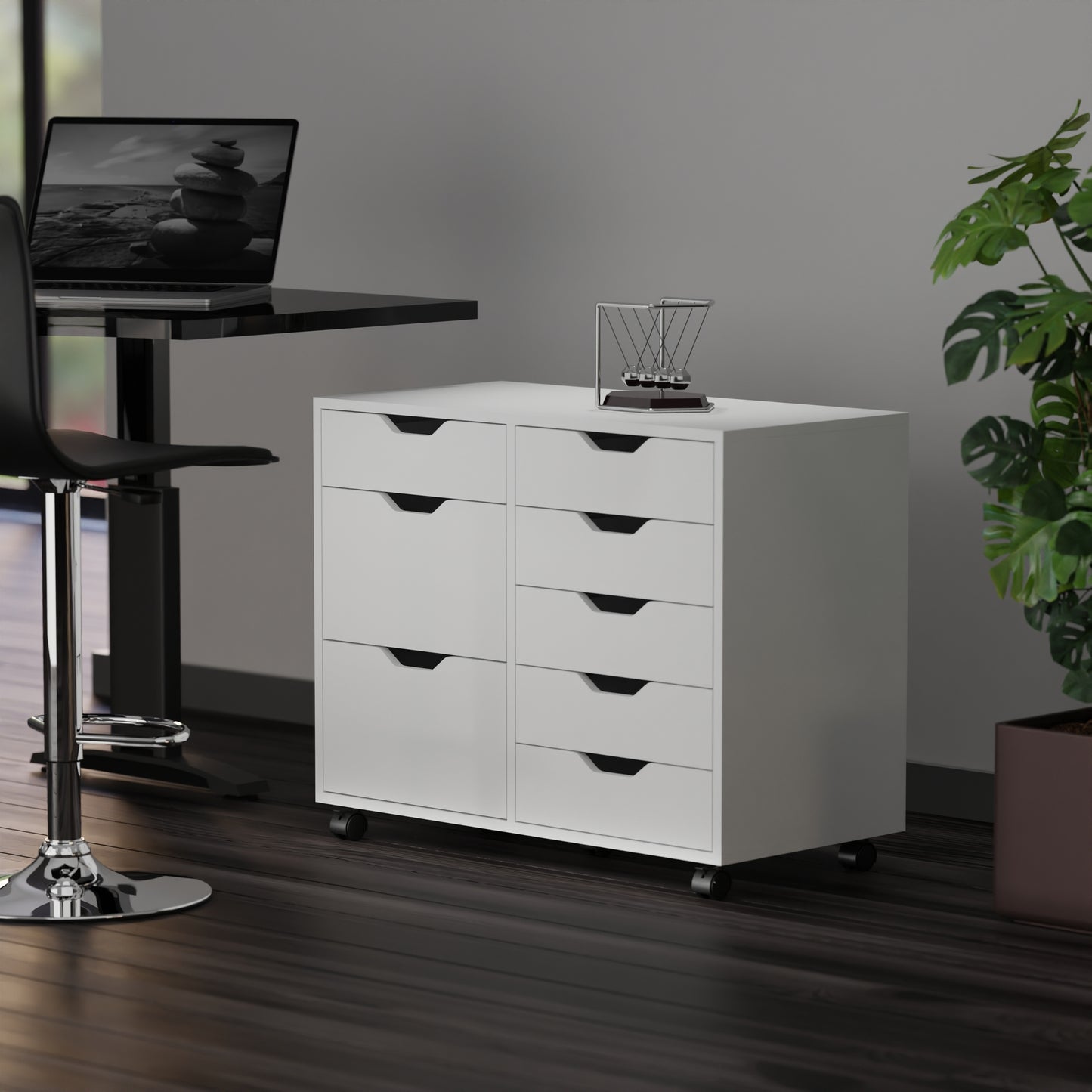 Halifax 6-Drawer Multi-Storage Mobile Cabinet, White