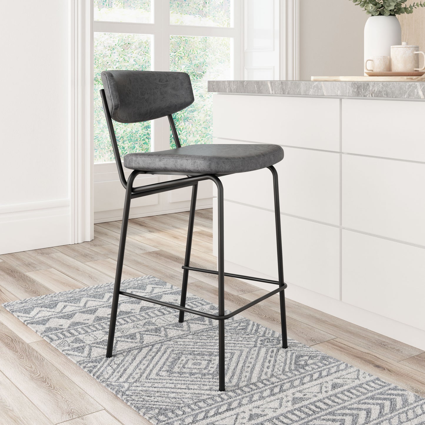 Charon Counter Stool (Set of 2) Vintage Black - 9