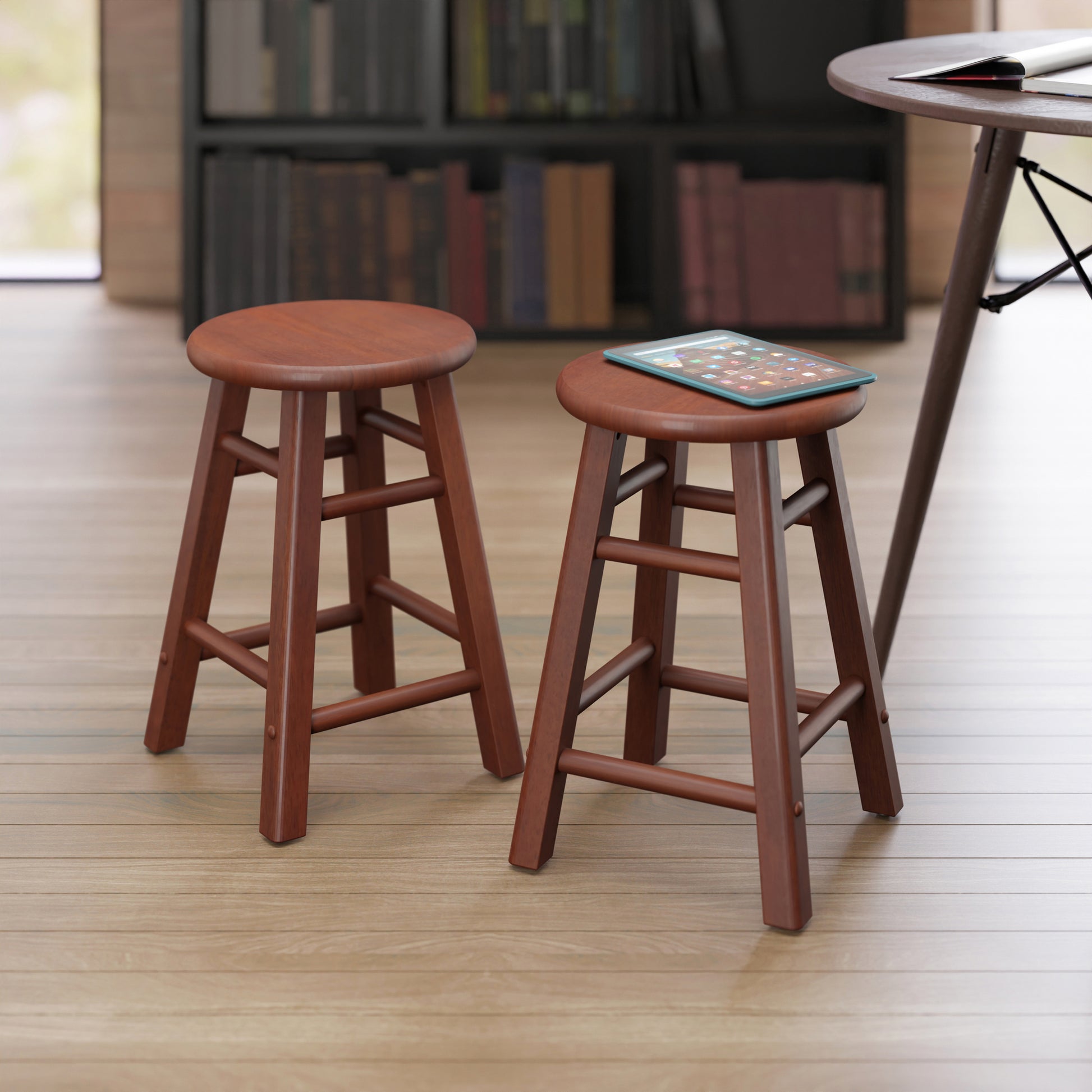Element 2-Pc Dining Stool Set, Walnut