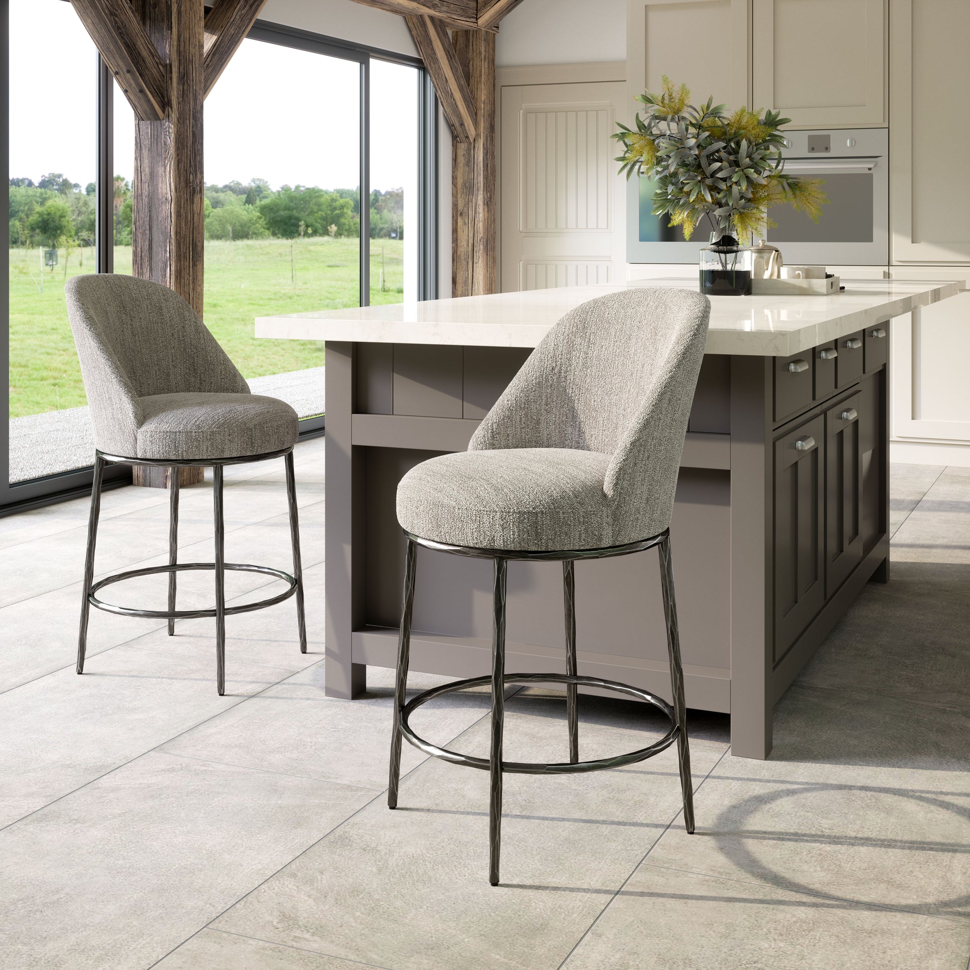 Nordhavn Swivel Counter Stool Gray - 8