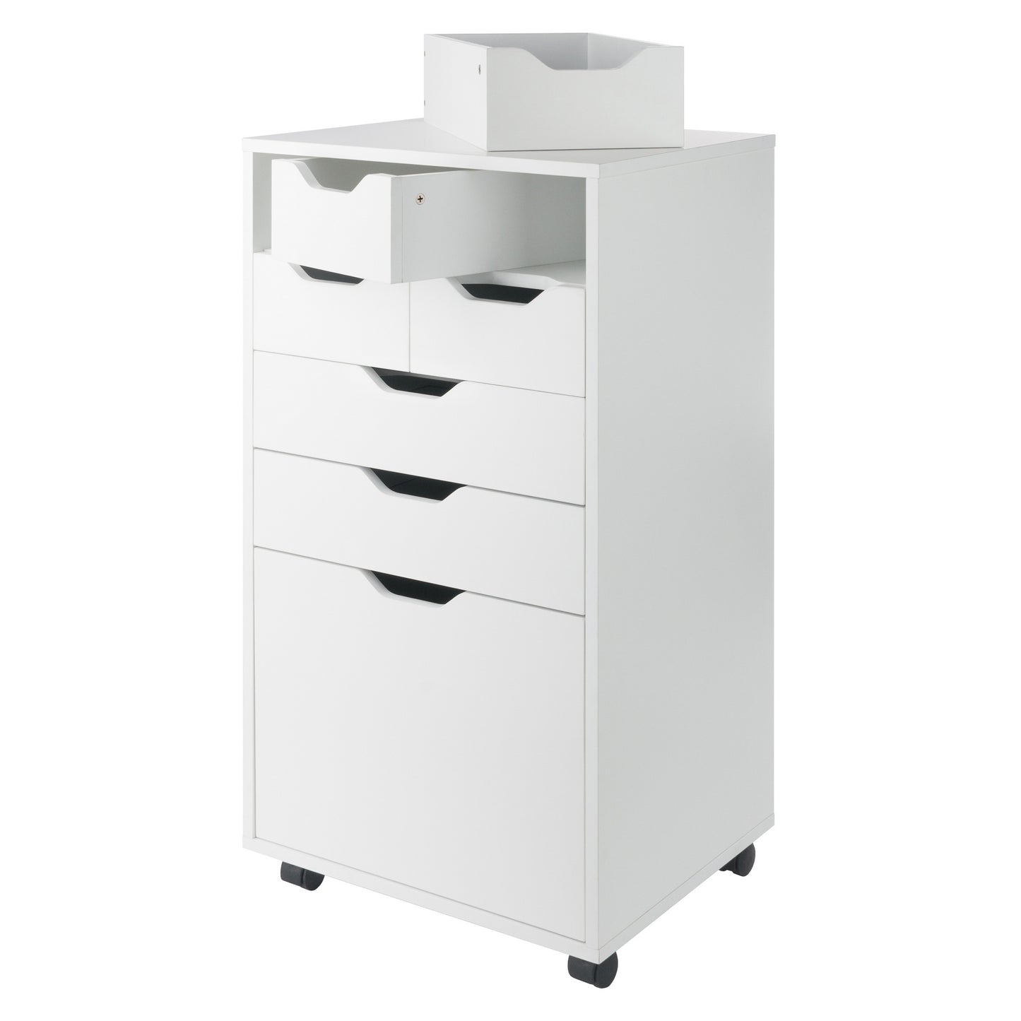 Halifax Bins & Drawers Multi-Storage Tall Mobile Cabinet, White