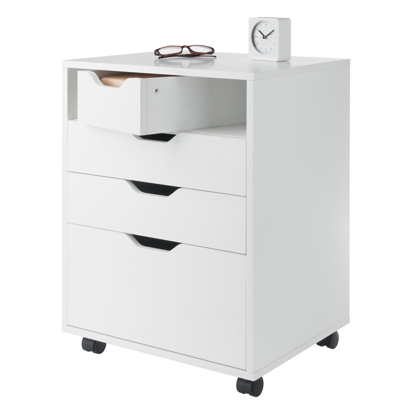 Halifax Bins & Drawers Storage Mobile Cabinet, White