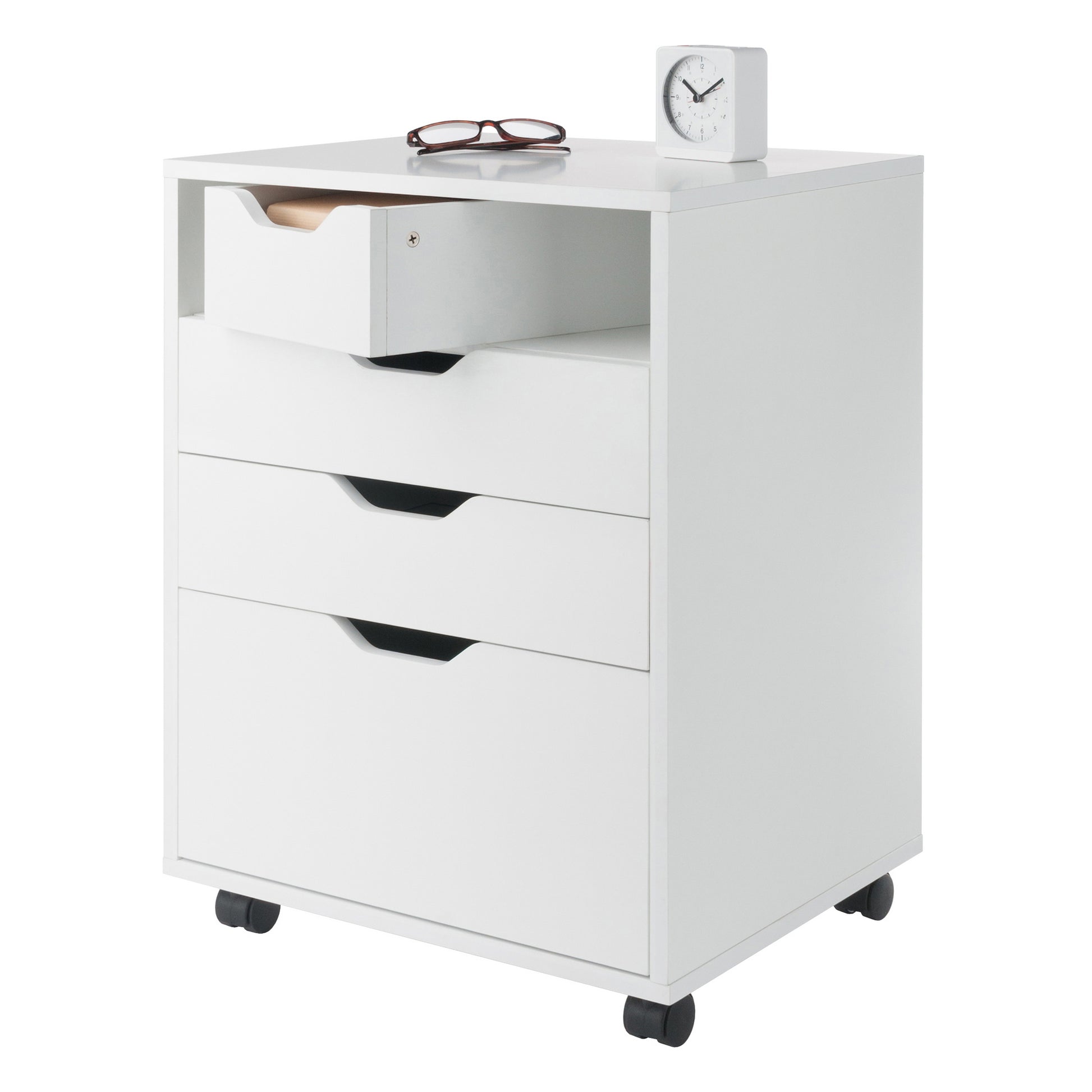Halifax Bins & Drawers Storage Mobile Cabinet, White