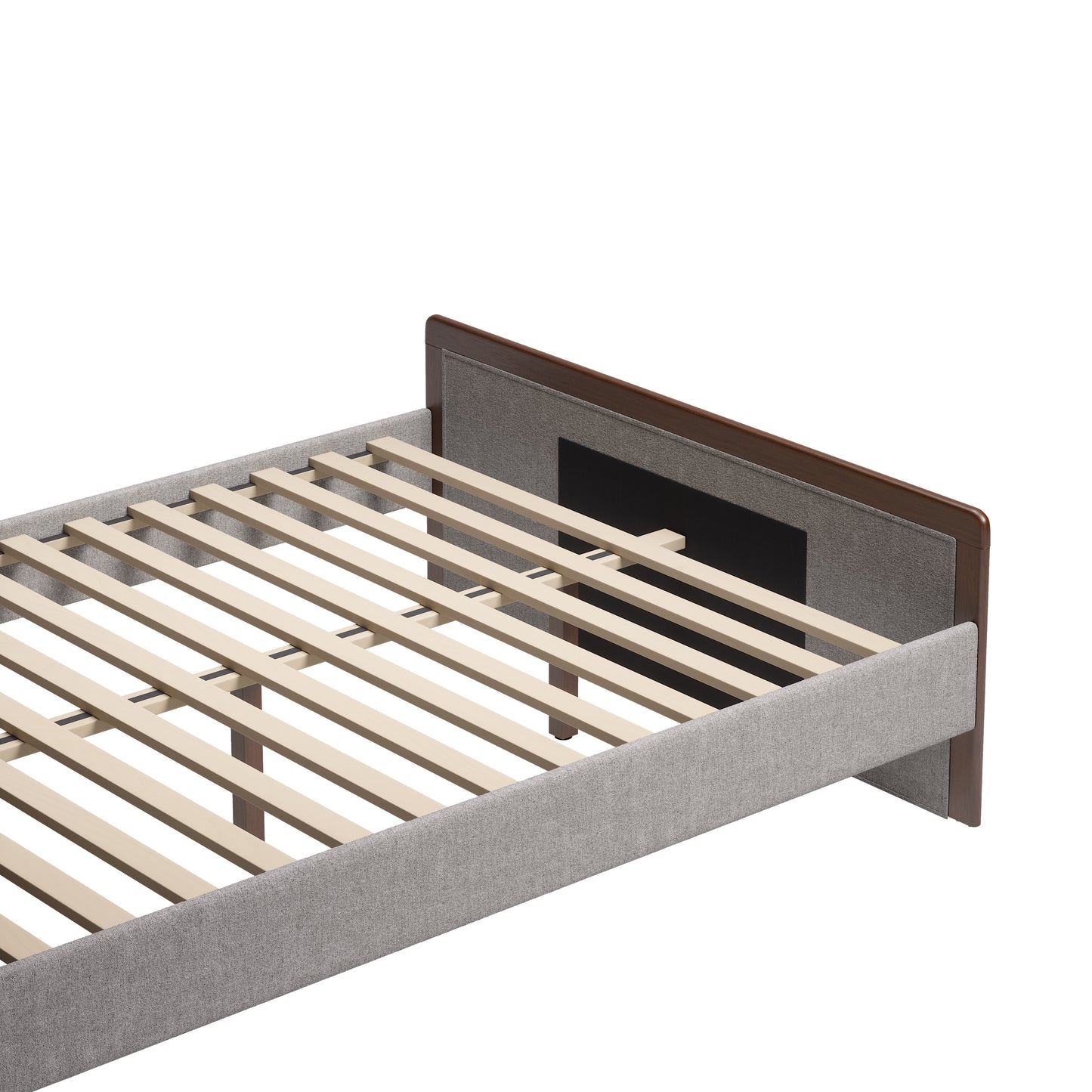 Somune Queen Bed Gray & Walnut - 7