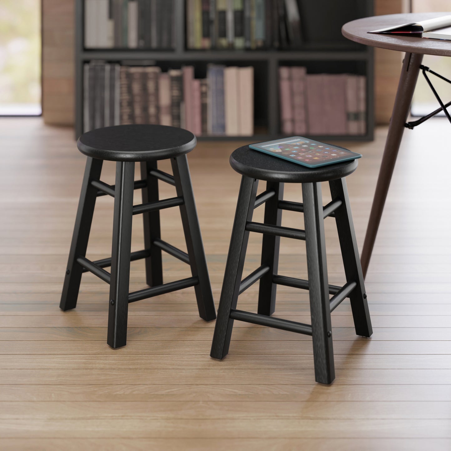 Element 2-Pc Dining Stool Set, Black