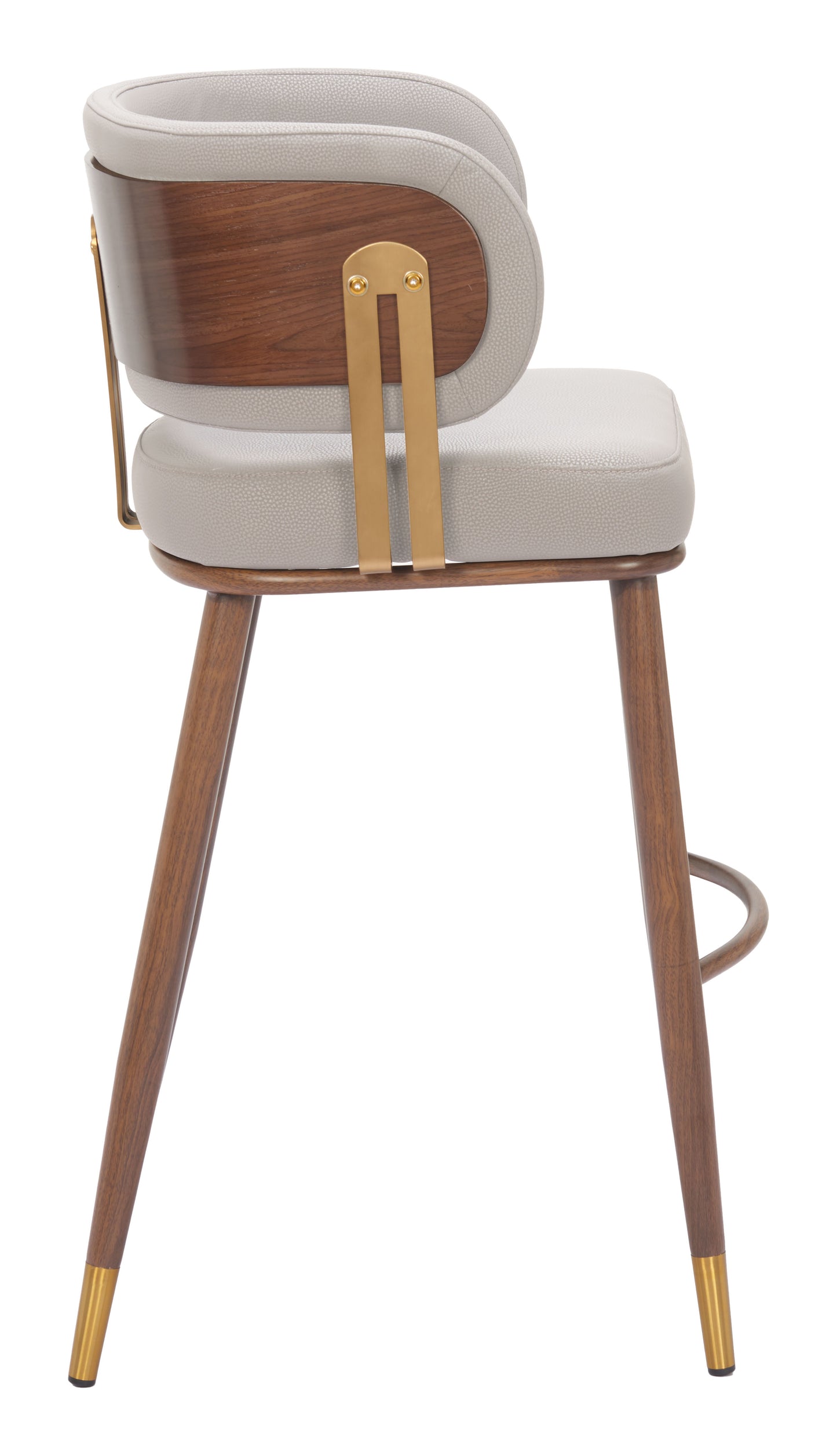 Brew Barstool Beige & Walnut - 2
