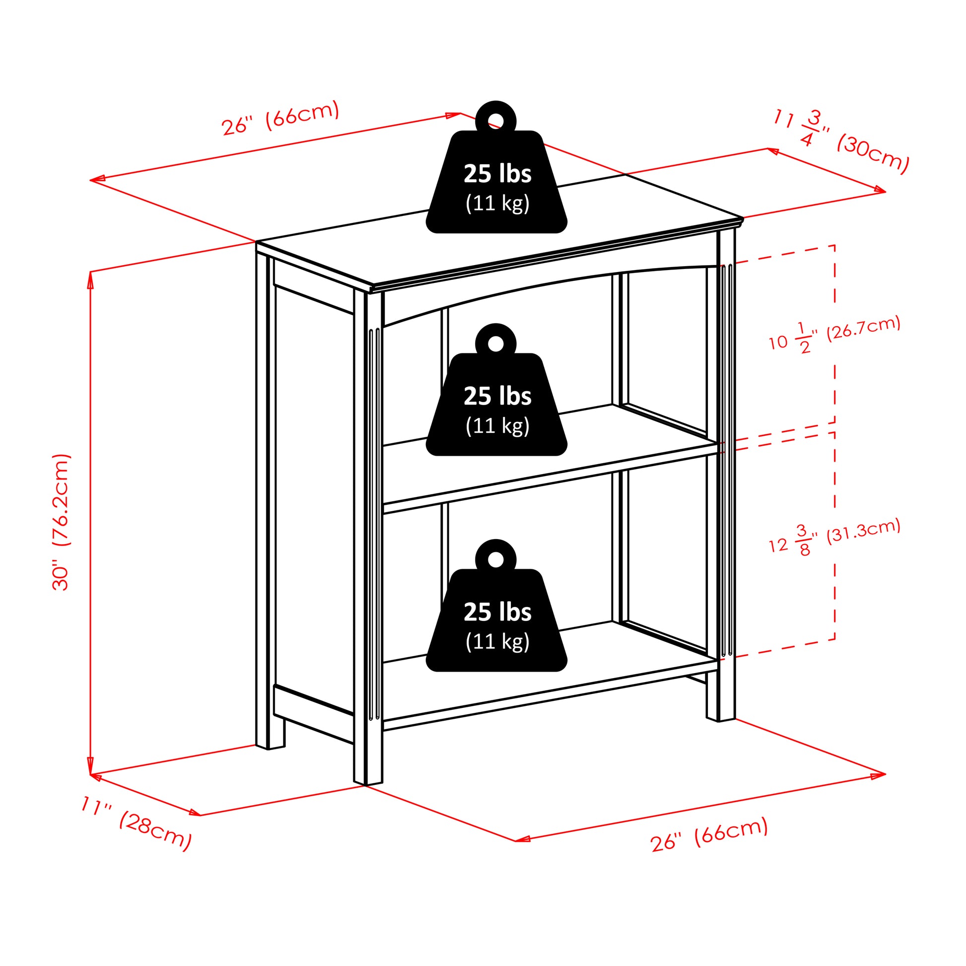 Terrace 2-Section Shelf, 37" Wide, Espresso