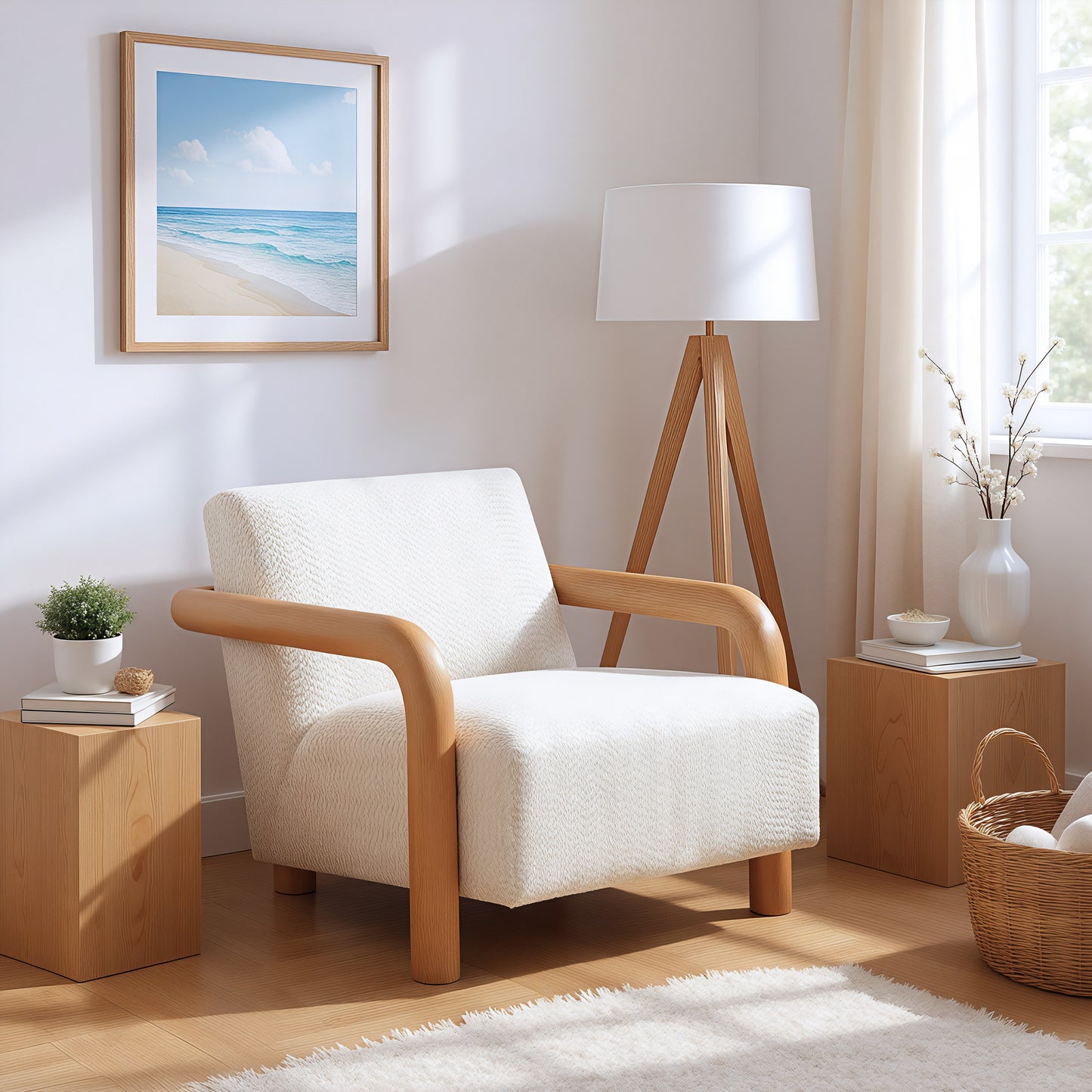 Subliem Accent Chair Cotton White - 8
