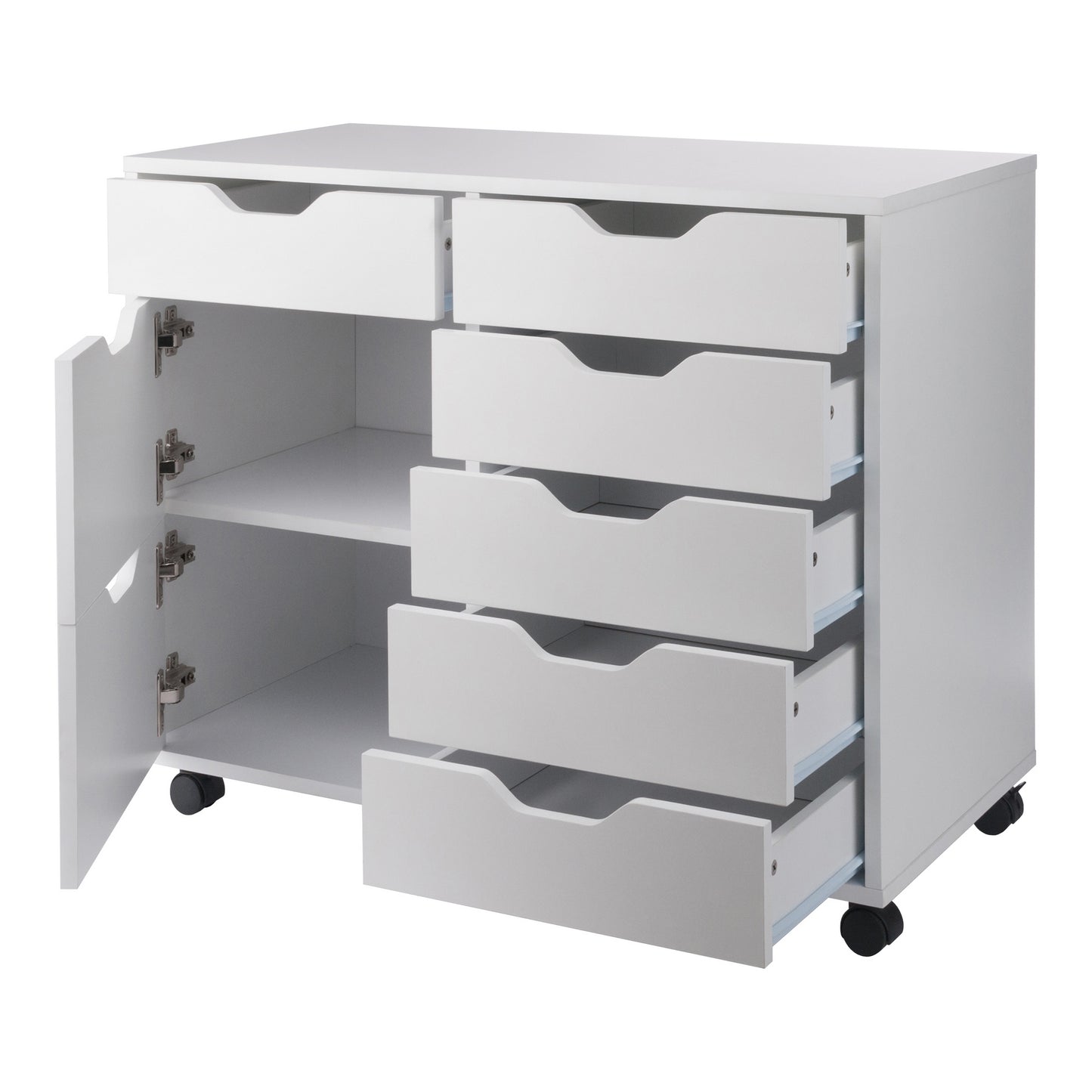 Halifax 6-Drawer Multi-Storage Mobile Cabinet, White