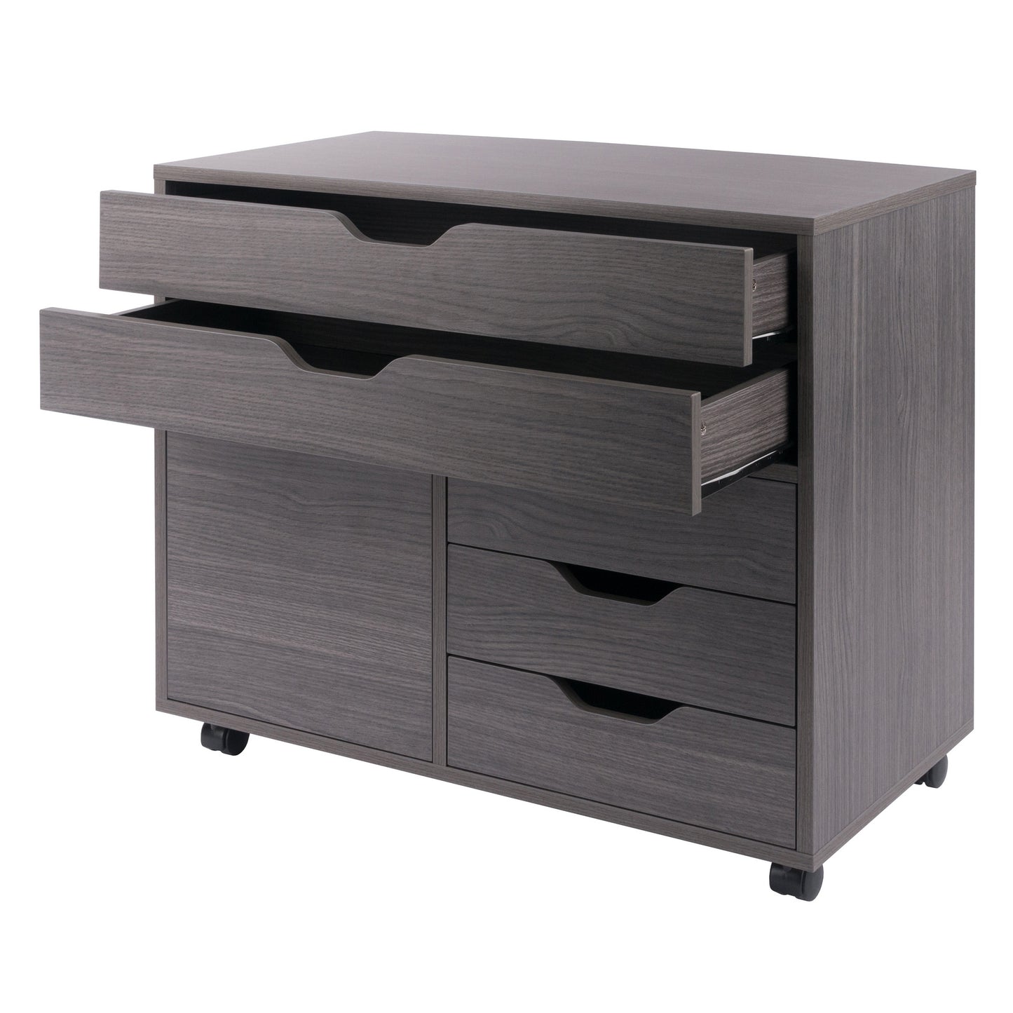 Halifax 3-Section Multi-Storage Mobile Cabinet, Charcoal