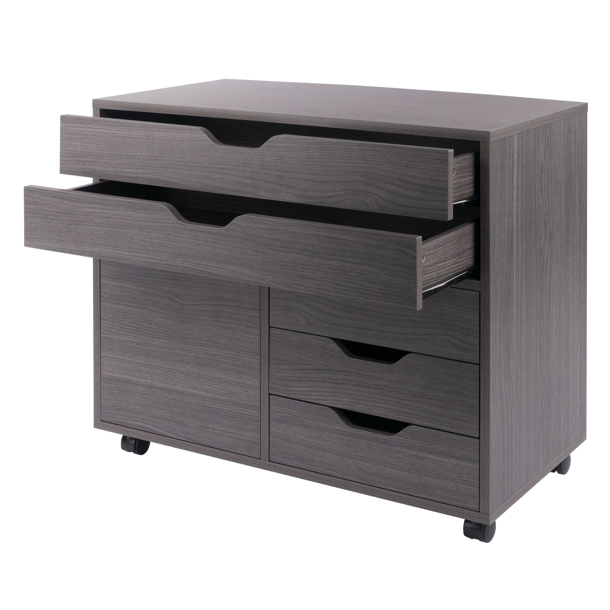 Halifax 3-Section Multi-Storage Mobile Cabinet, Charcoal