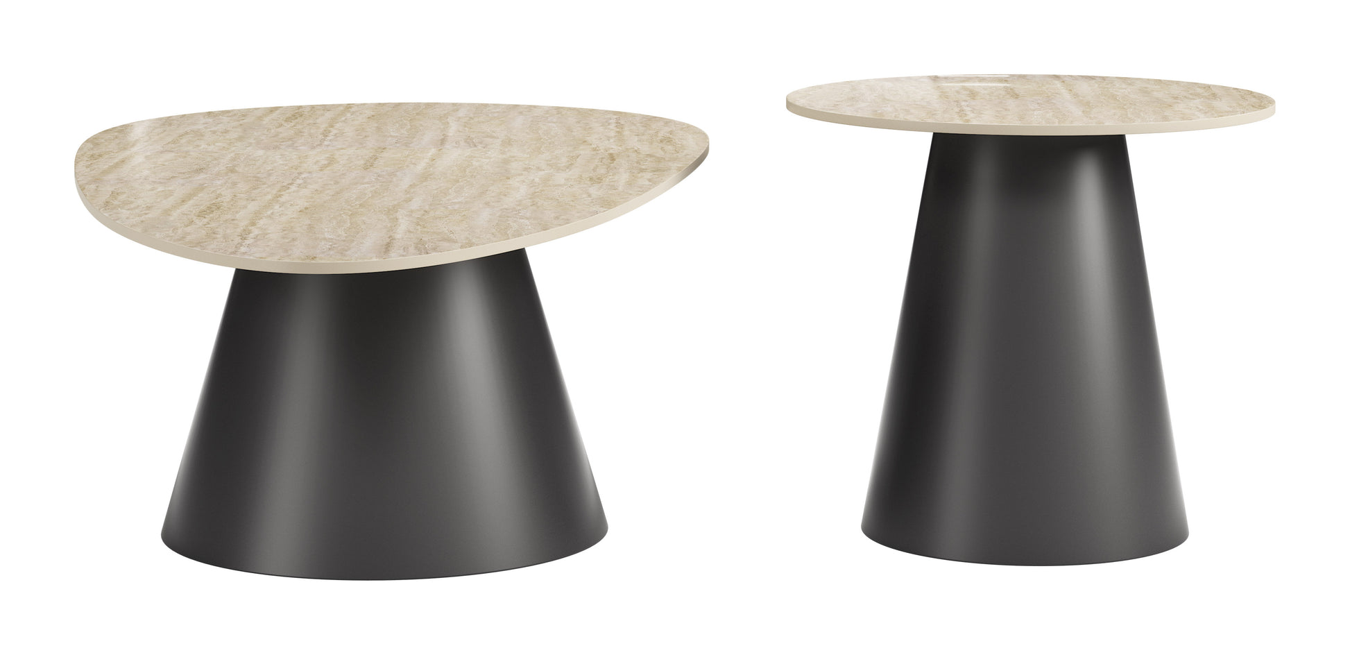 Reyes Coffee Table Set (2-Piece) Natural & Black - 2