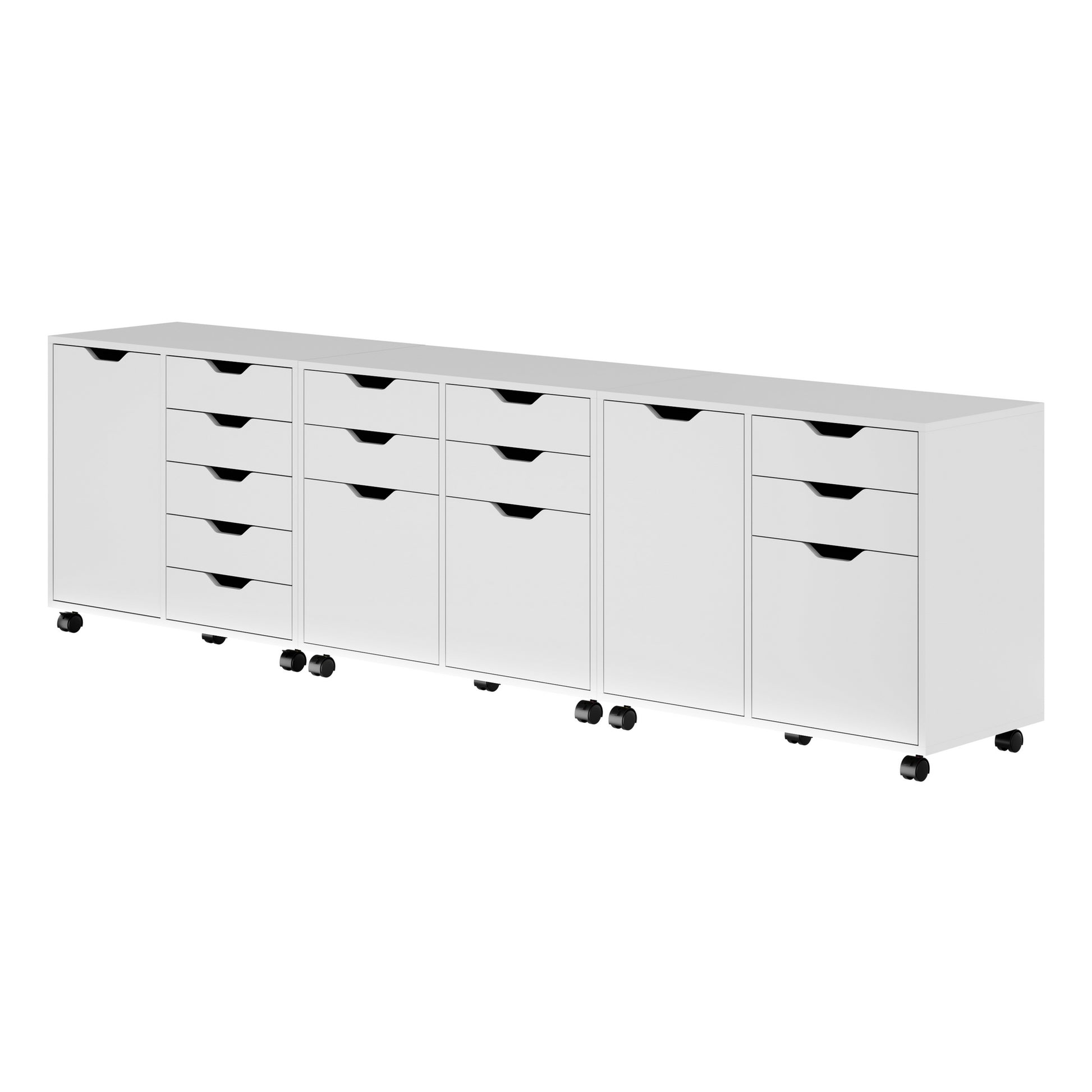 Halifax 3-Pc Cabinet Set with File Drawer, White