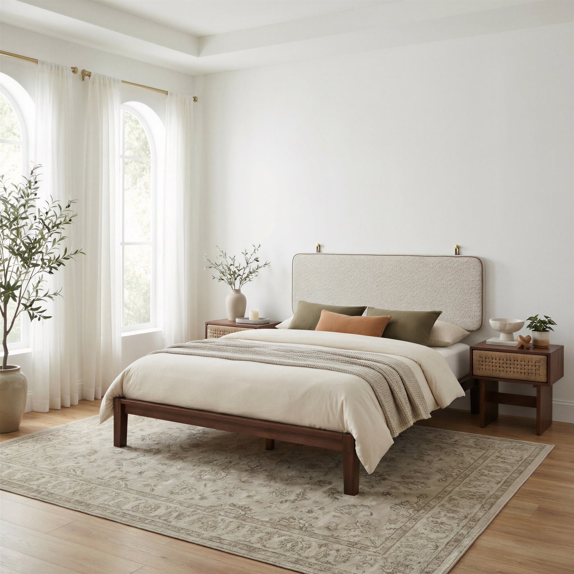 Bela Floating Queen Headboard Ivory - 10