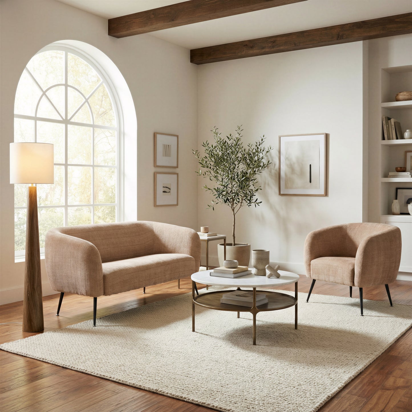 Racine Loveseat Linen Beige - 8