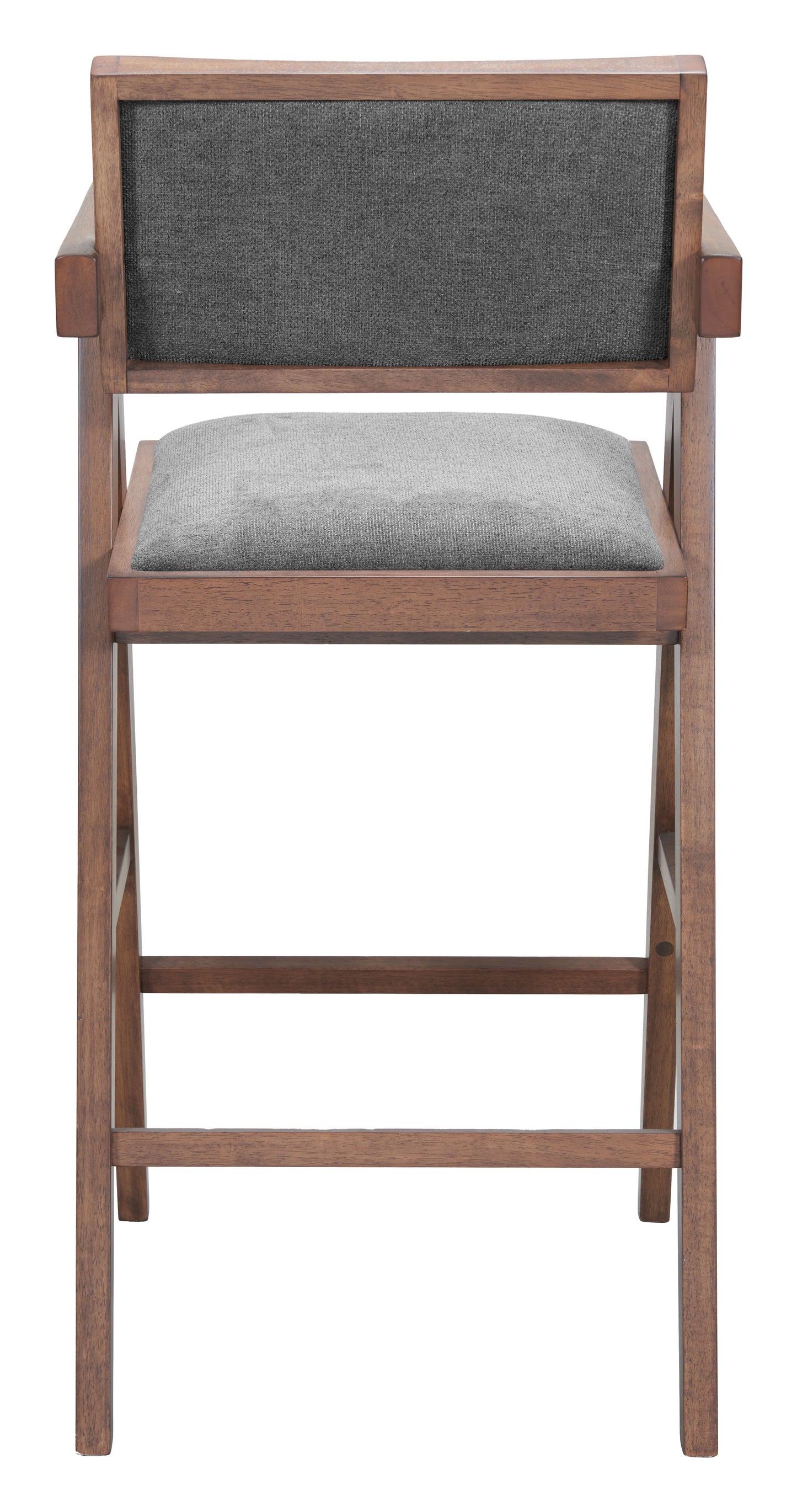 Delhi Barstool (Set of 2) Gray & Walnut - 4