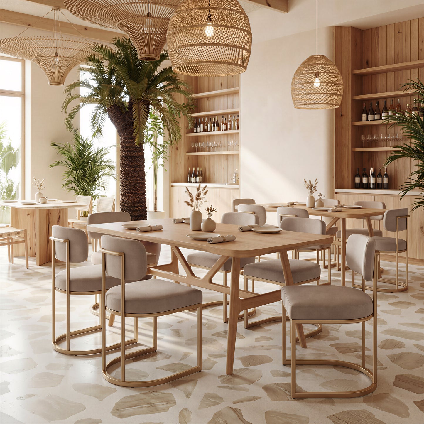 Velar Dining Chair (Set of 2) Beige & Bronze - 8