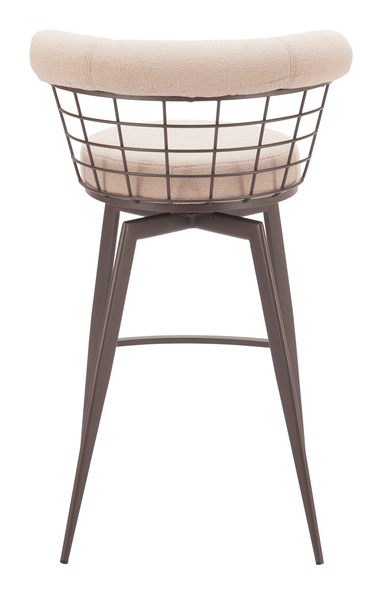 Saku Swivel Barstool Beige & Brown - 4