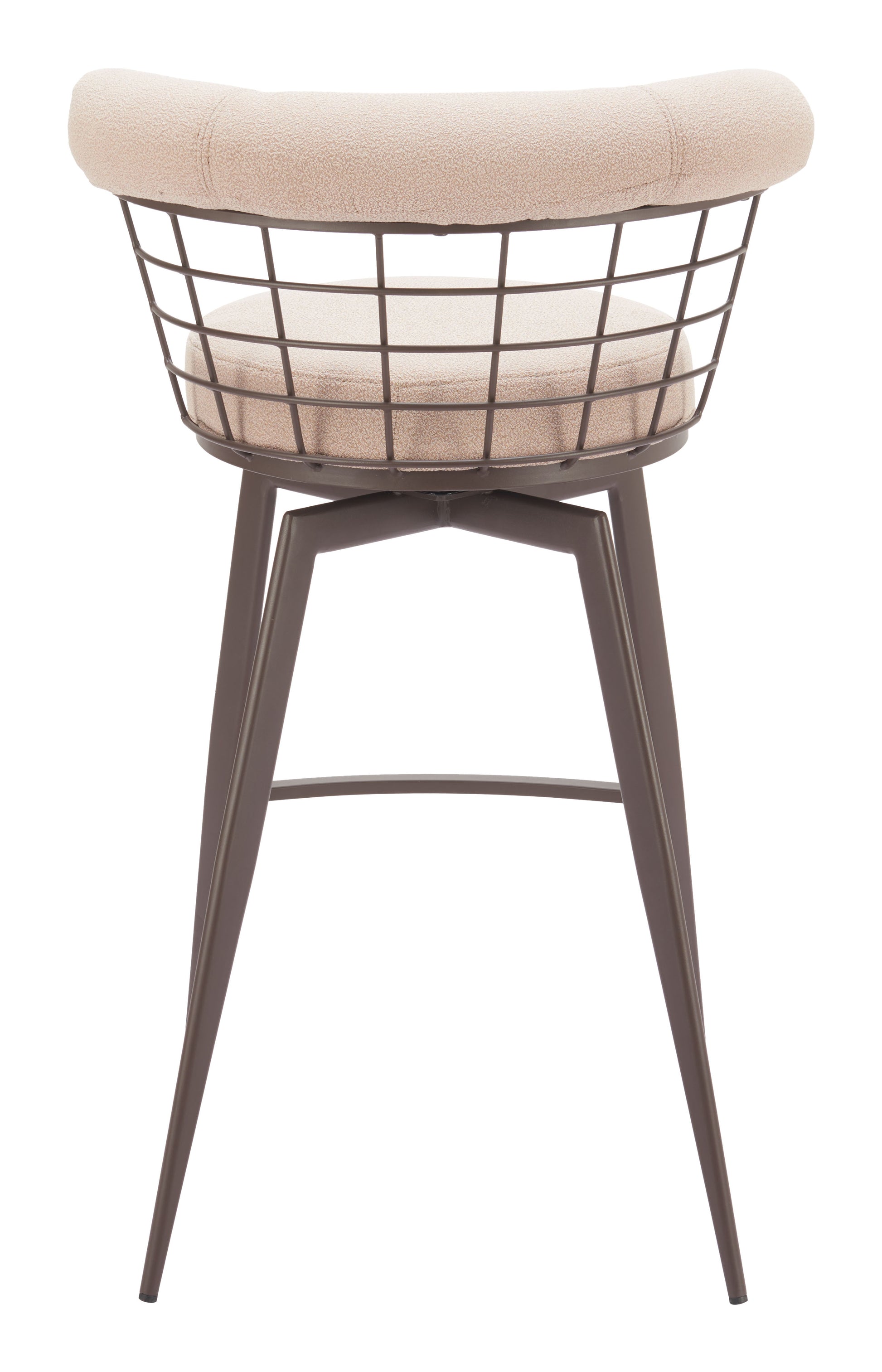 Saku Swivel Barstool Beige & Brown - 4