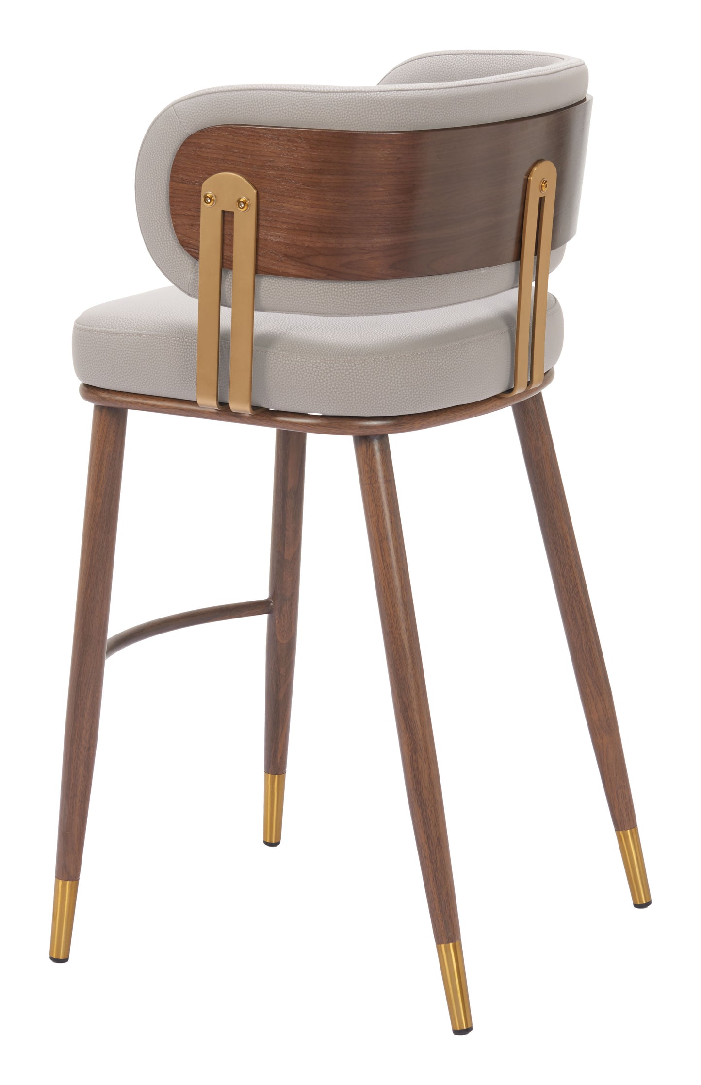 Brew Barstool Beige & Walnut - 5