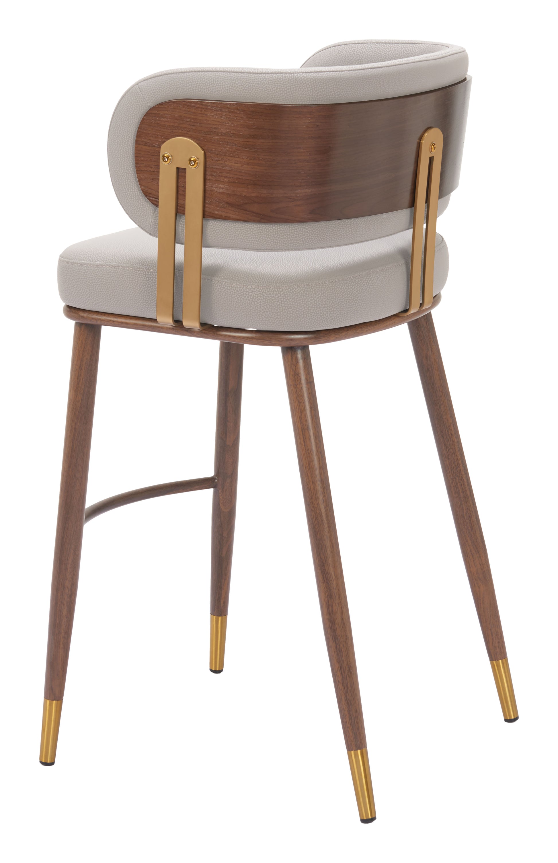 Brew Barstool Beige & Walnut - 5