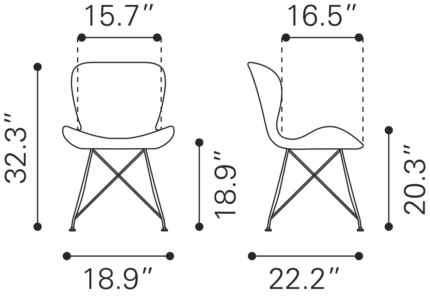 Gabby Dining Chair (Set of 2) Vintage Black