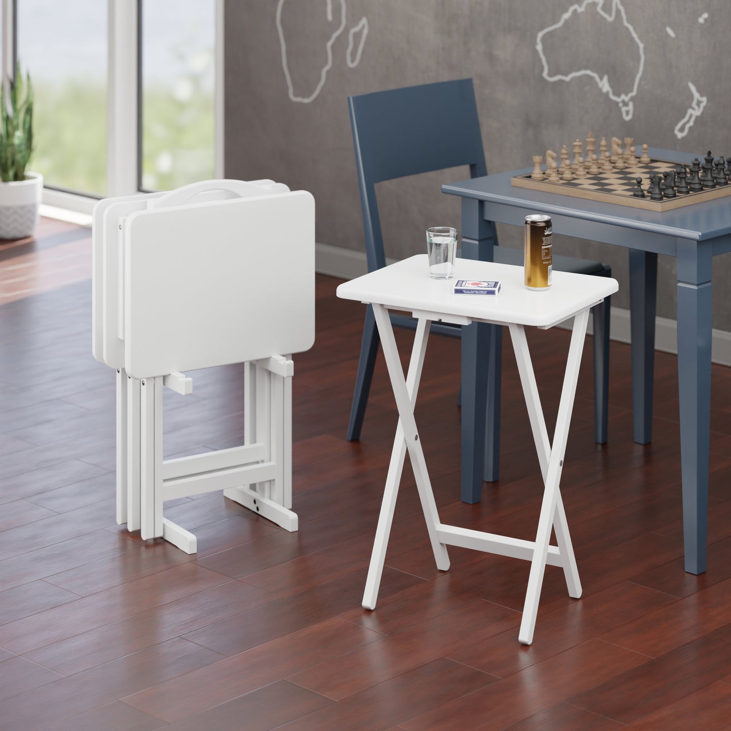 Alex 5-Pc Snack Table Set, White