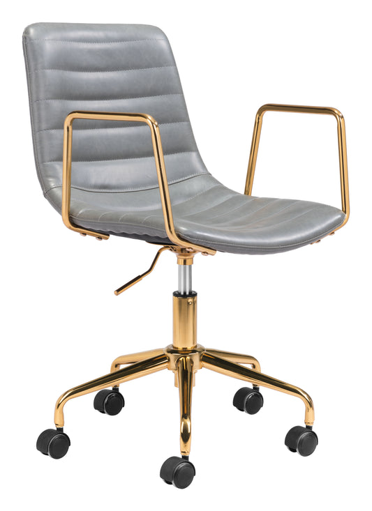 Eric Office Chair Gray & Gold