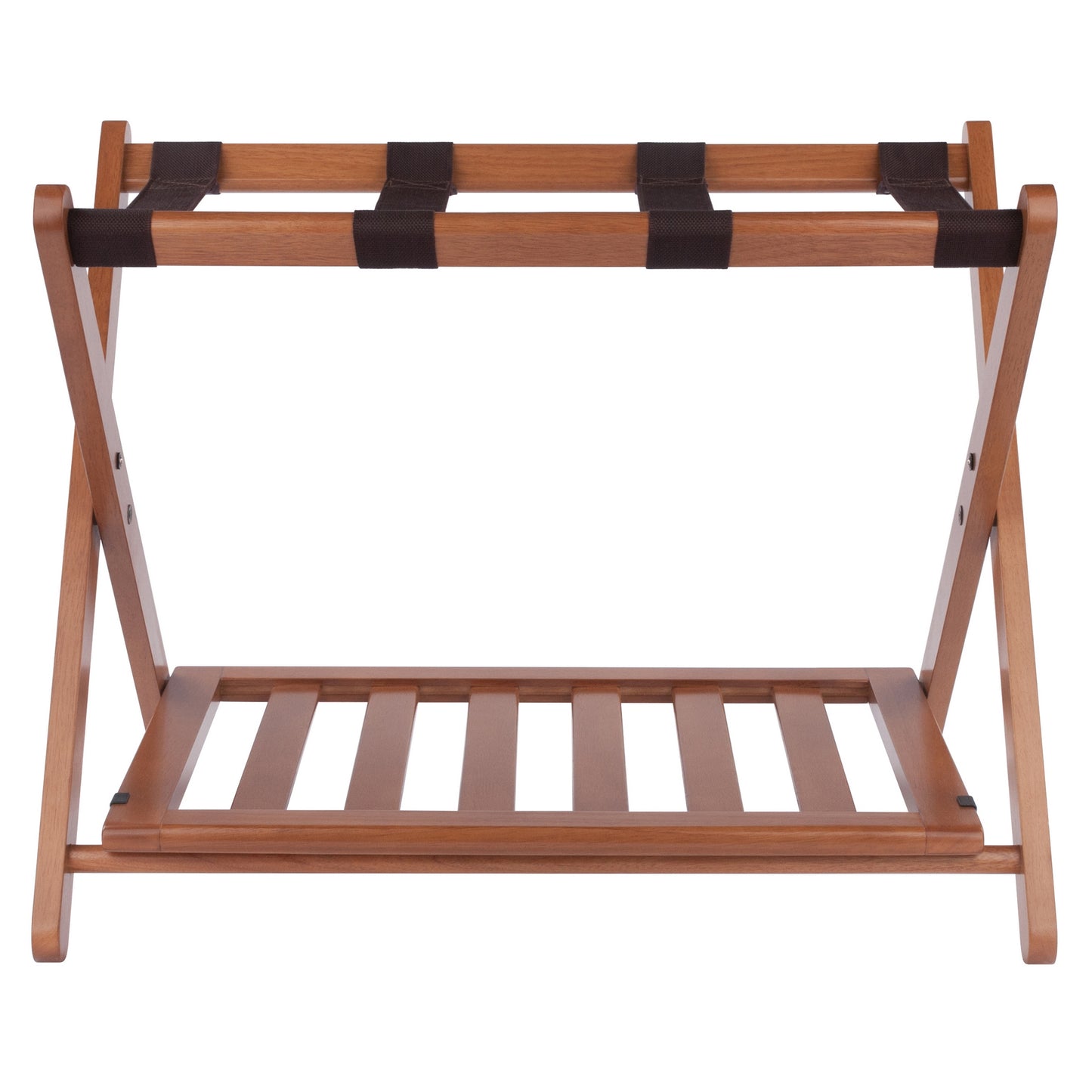 Reese Luggage Rack with Shelf, Teak