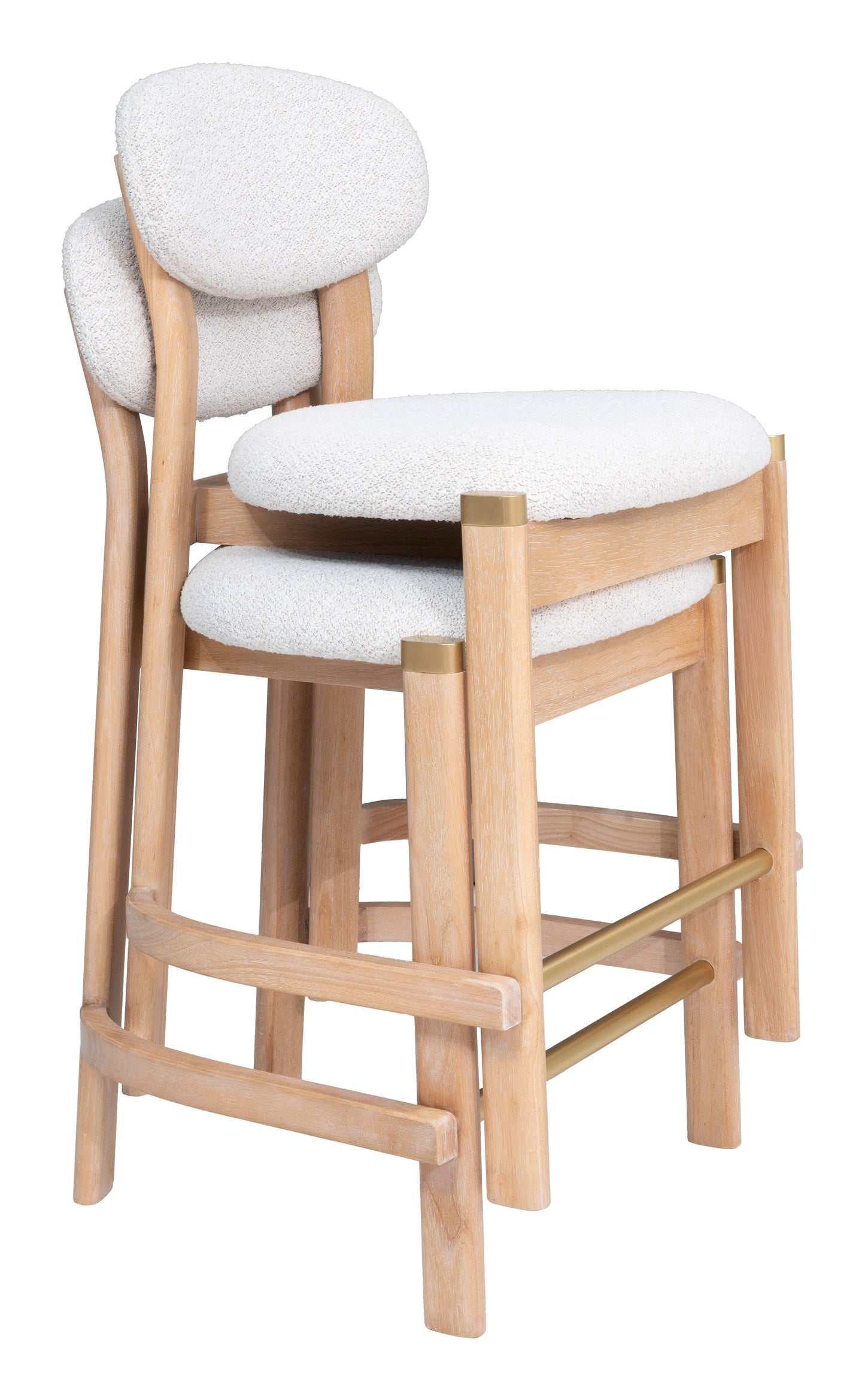 Rilou Counter Stool (Set of 2) White & Natural - 6