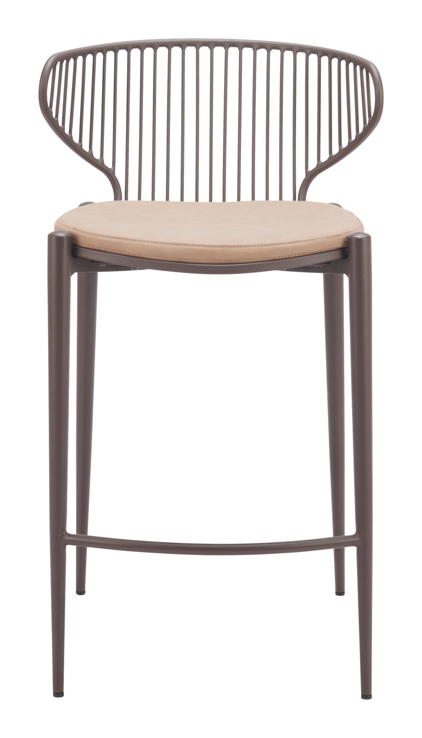 Silues Counter Stool (Set of 2) Taupe & Brown - 3