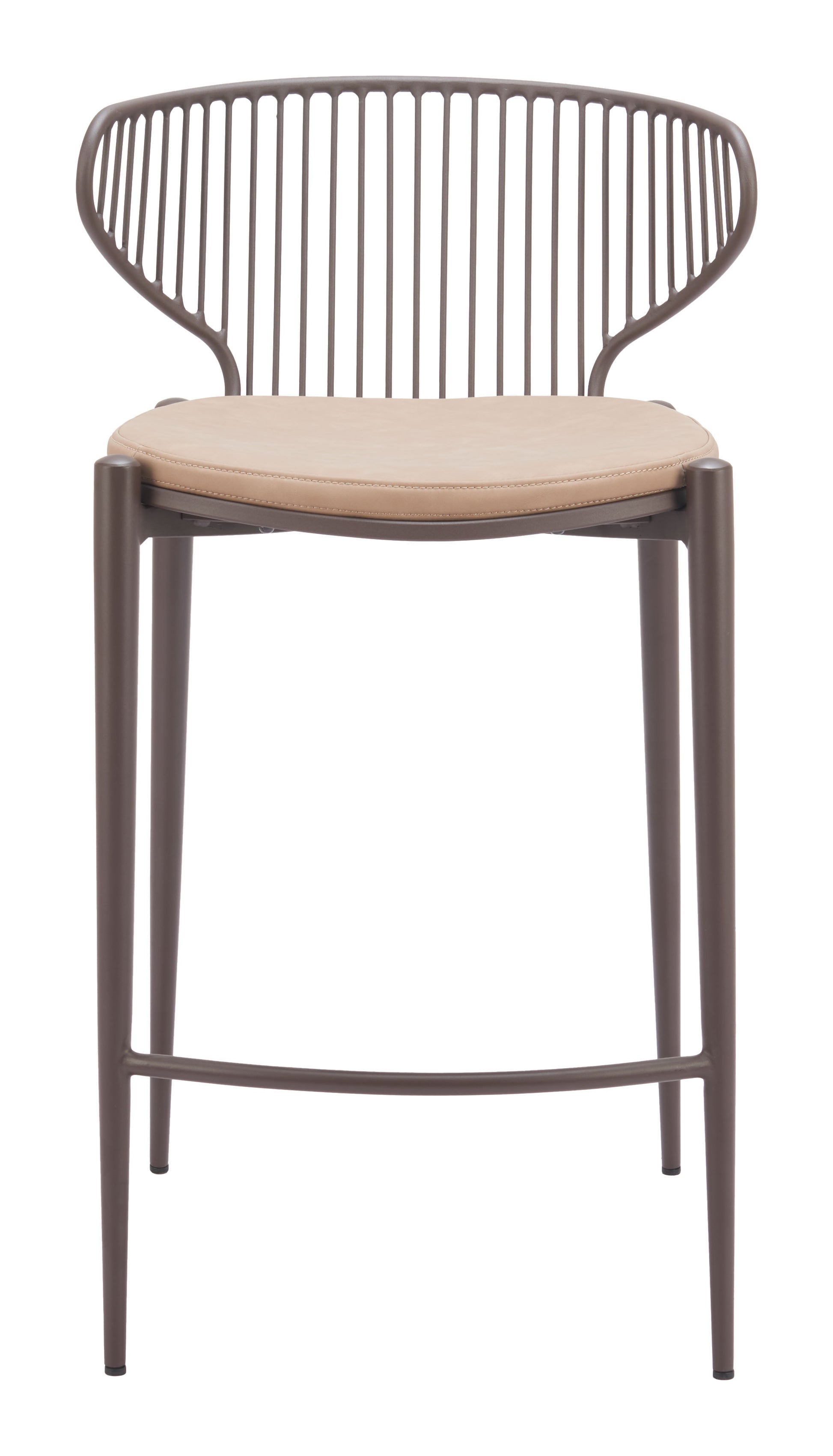Silues Counter Stool (Set of 2) Taupe & Brown - 3
