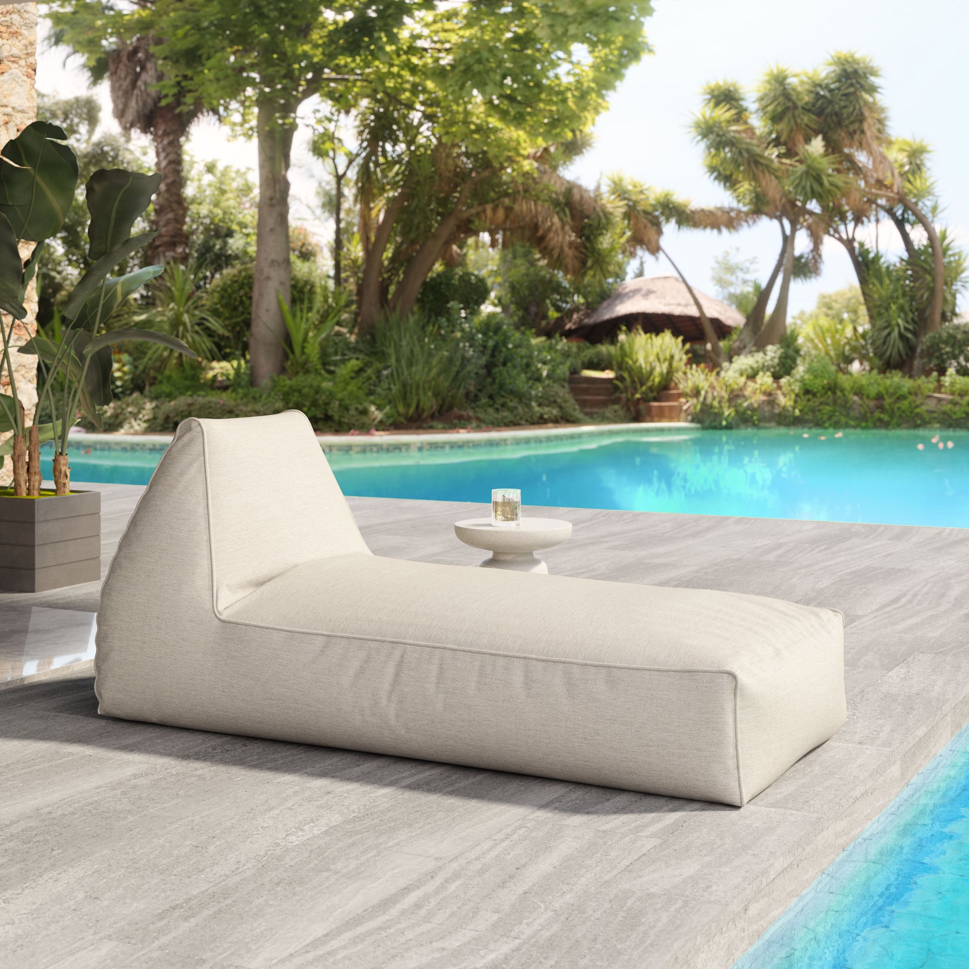 Kalm Chaise Lounge Beige - 8