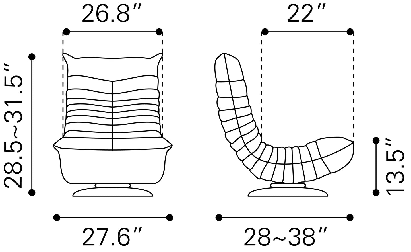 Down Low Swivel Chair Gray
