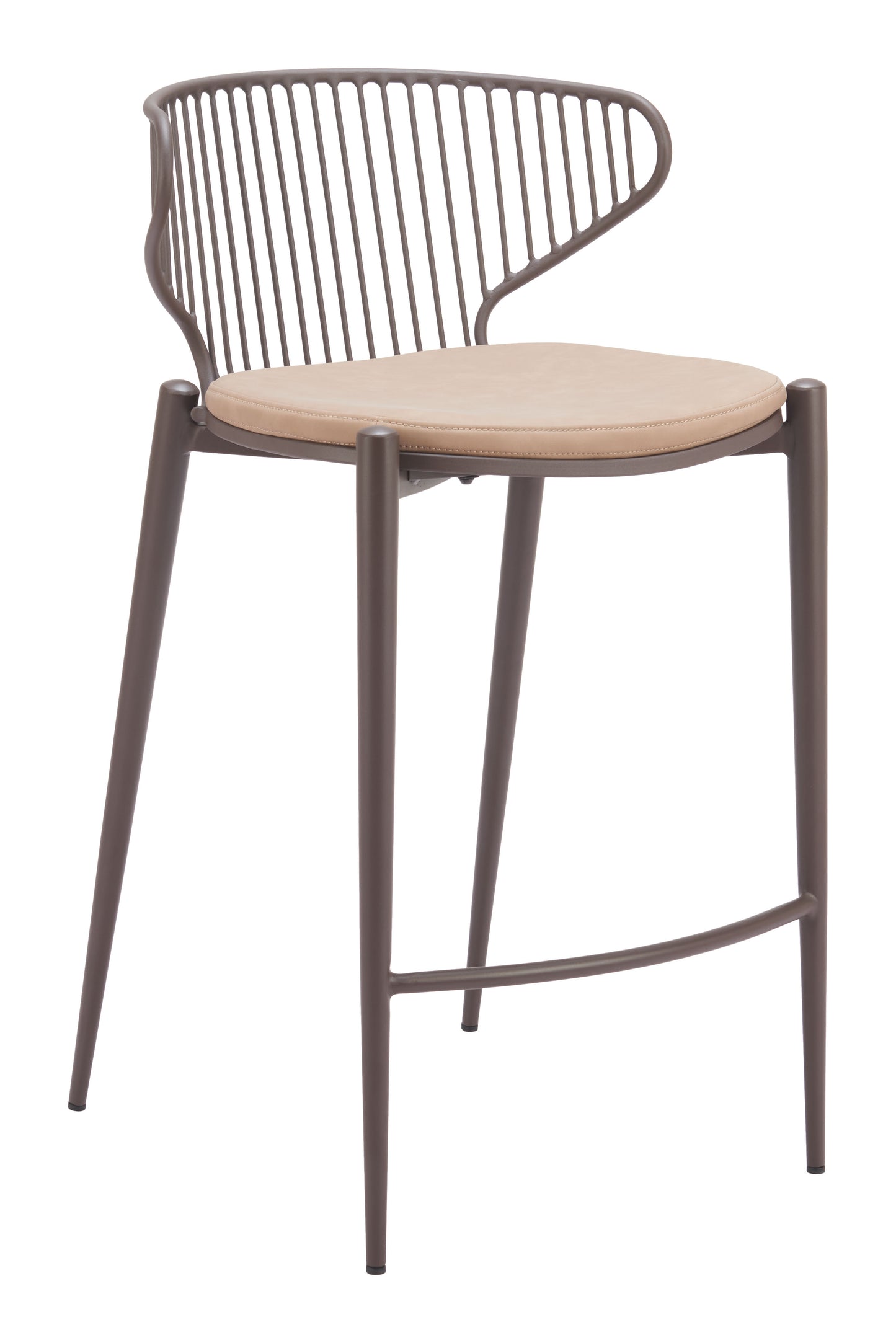 Silues Counter Stool (Set of 2) Taupe & Brown - 6