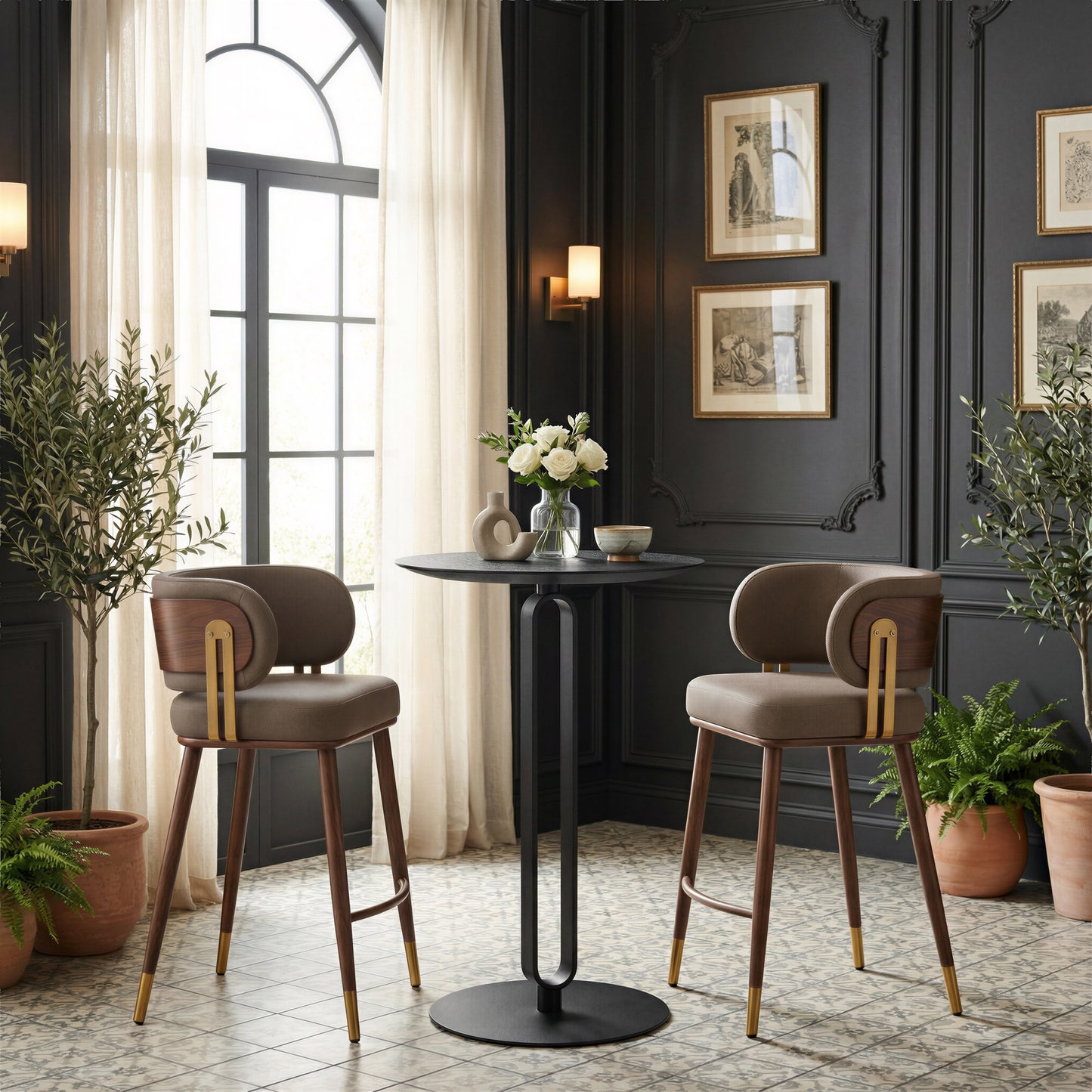 Brew Counter Stool Brown & Walnut - 8