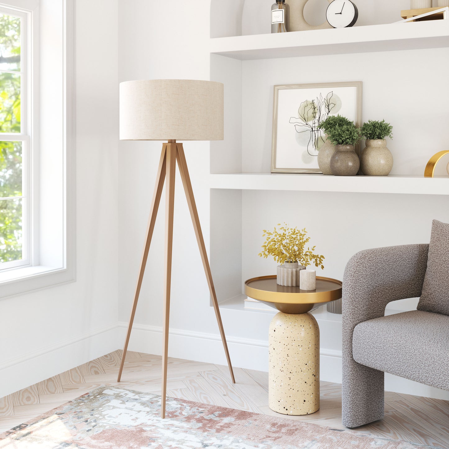 Imperial Floor Lamp Beige & Natural - 8